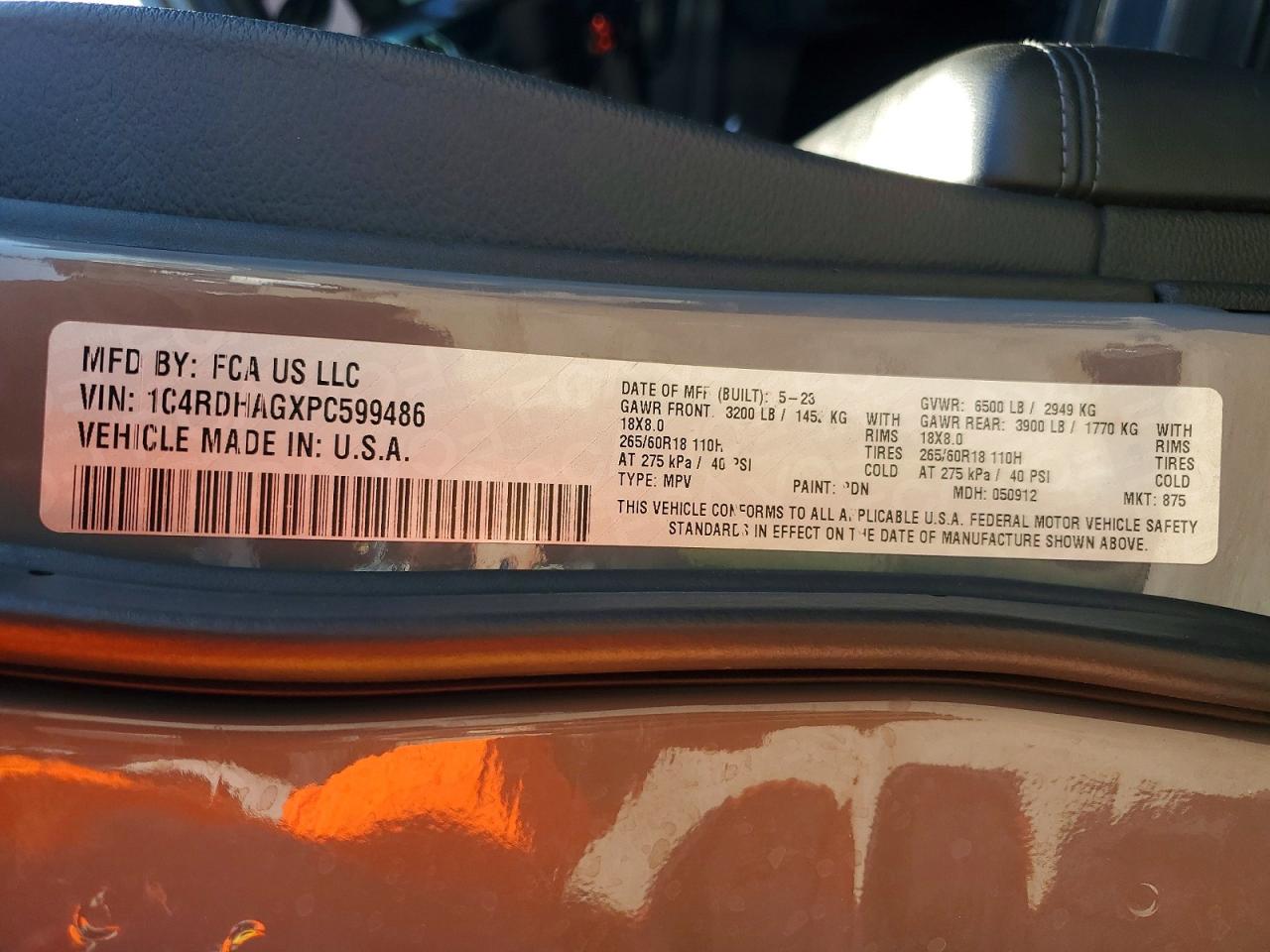 2023 Dodge Durango Sxt Gray vin: 1C4RDHAGXPC599486