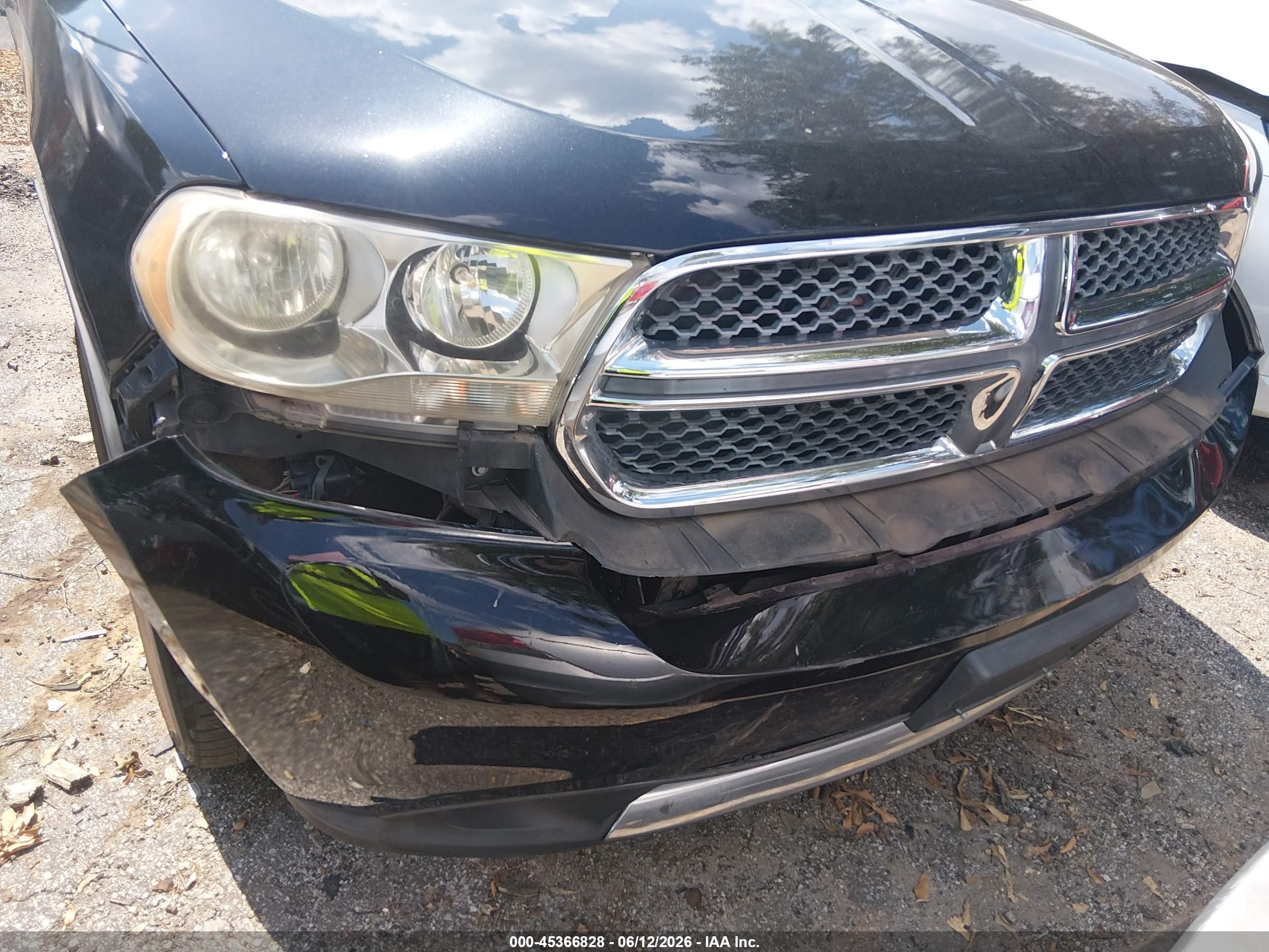 2012 Dodge Durango Crew Black vin: 1C4RDHDG0CC204981