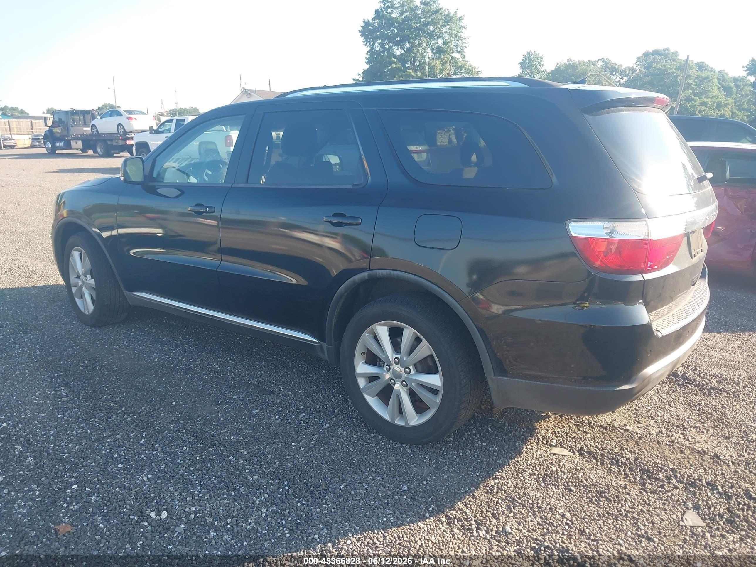 2012 Dodge Durango Crew Black vin: 1C4RDHDG0CC204981
