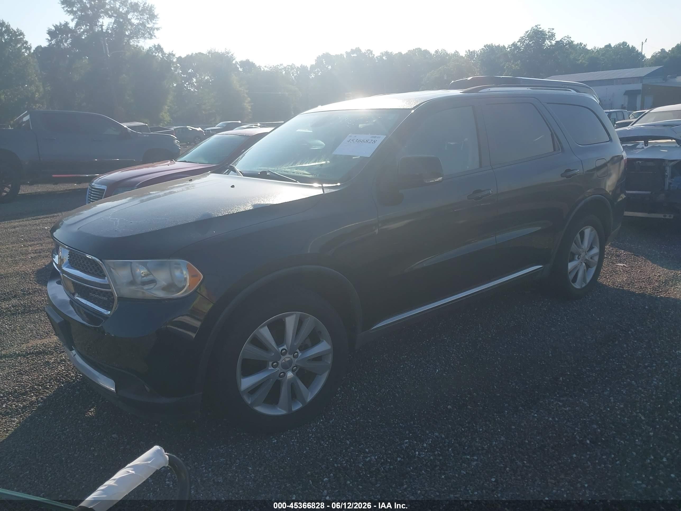 2012 Dodge Durango Crew Black vin: 1C4RDHDG0CC204981