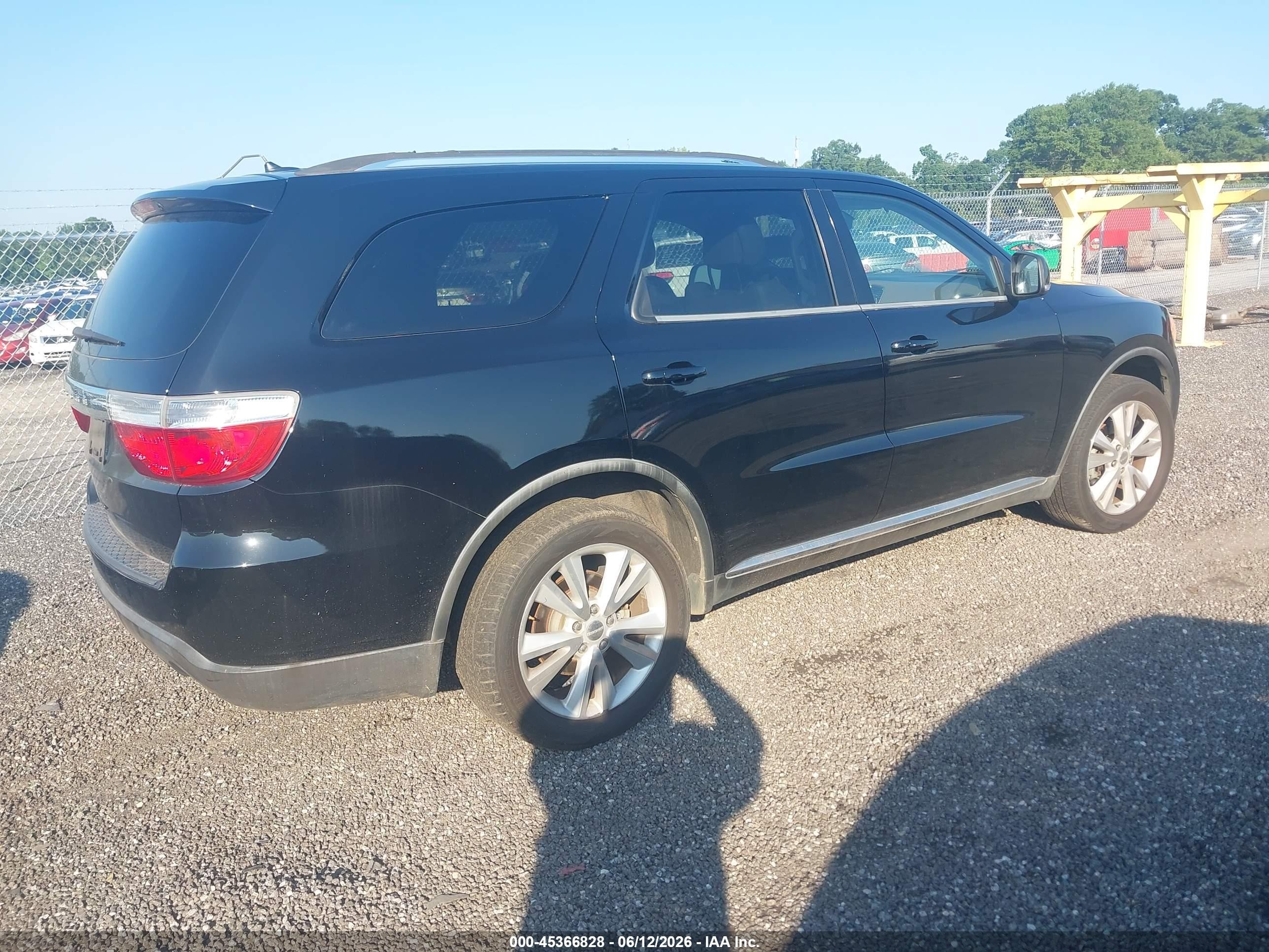 2012 Dodge Durango Crew Black vin: 1C4RDHDG0CC204981