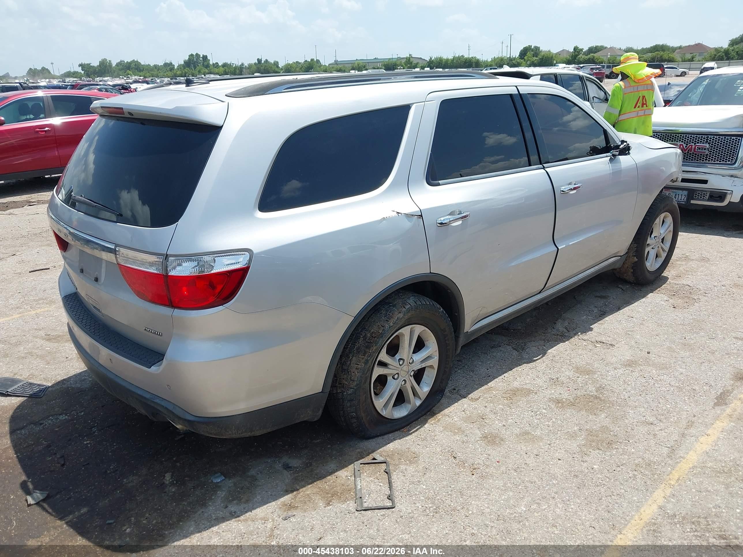 2013 Dodge Durango Crew Silver vin: 1C4RDHDG0DC632616