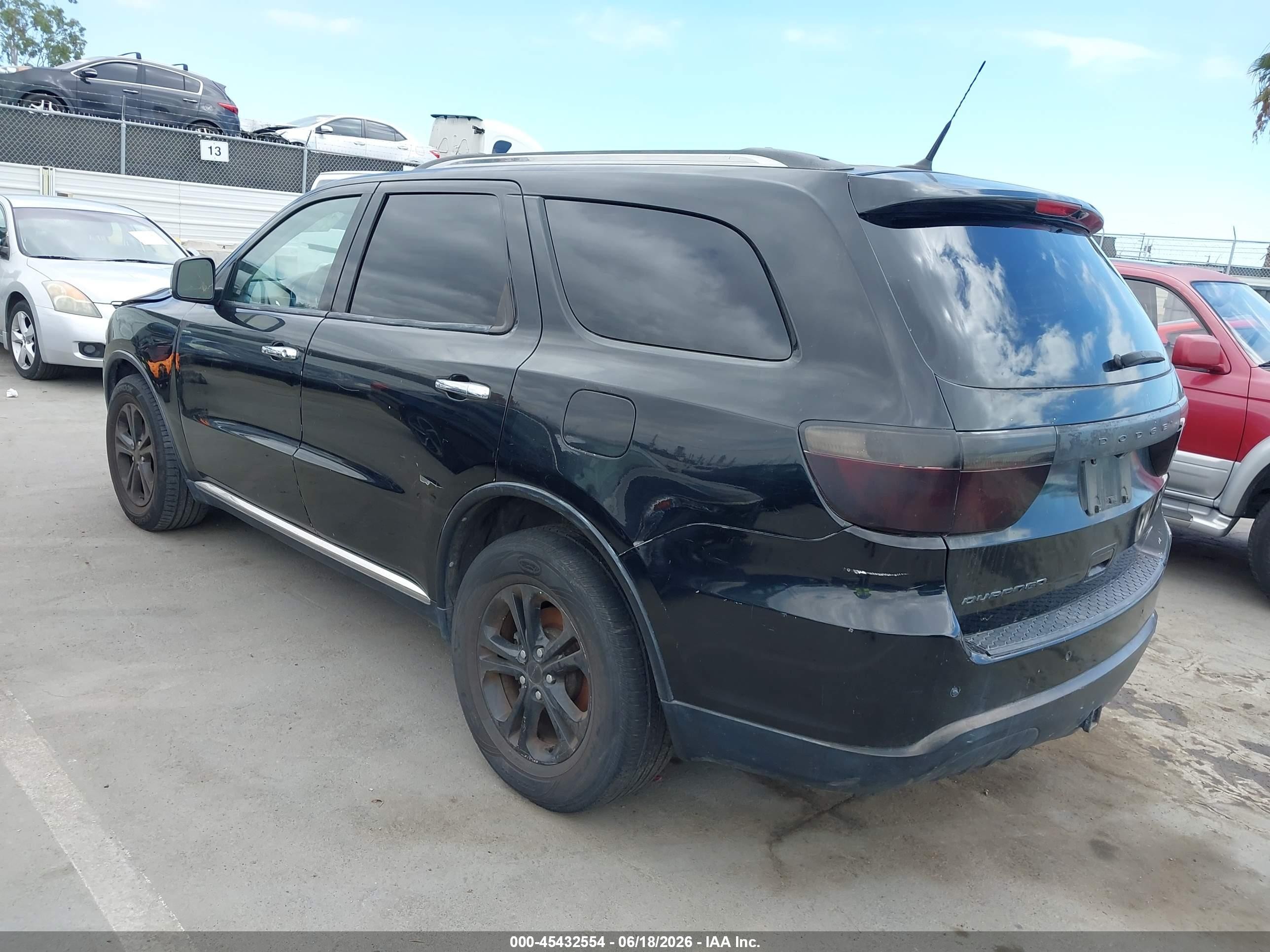 2013 Dodge Durango Crew Black vin: 1C4RDHDG1DC538714