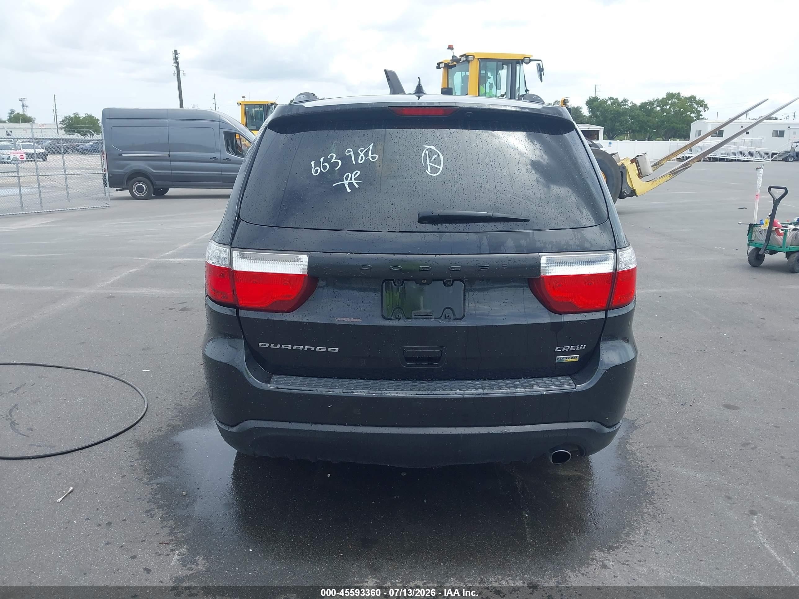 2013 Dodge Durango Crew Black vin: 1C4RDHDG1DC663986