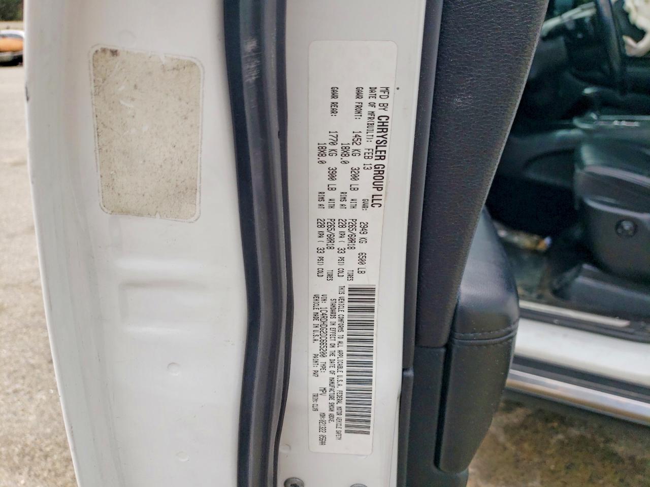 2013 Dodge Durango Crew White vin: 1C4RDHDG2DC665200