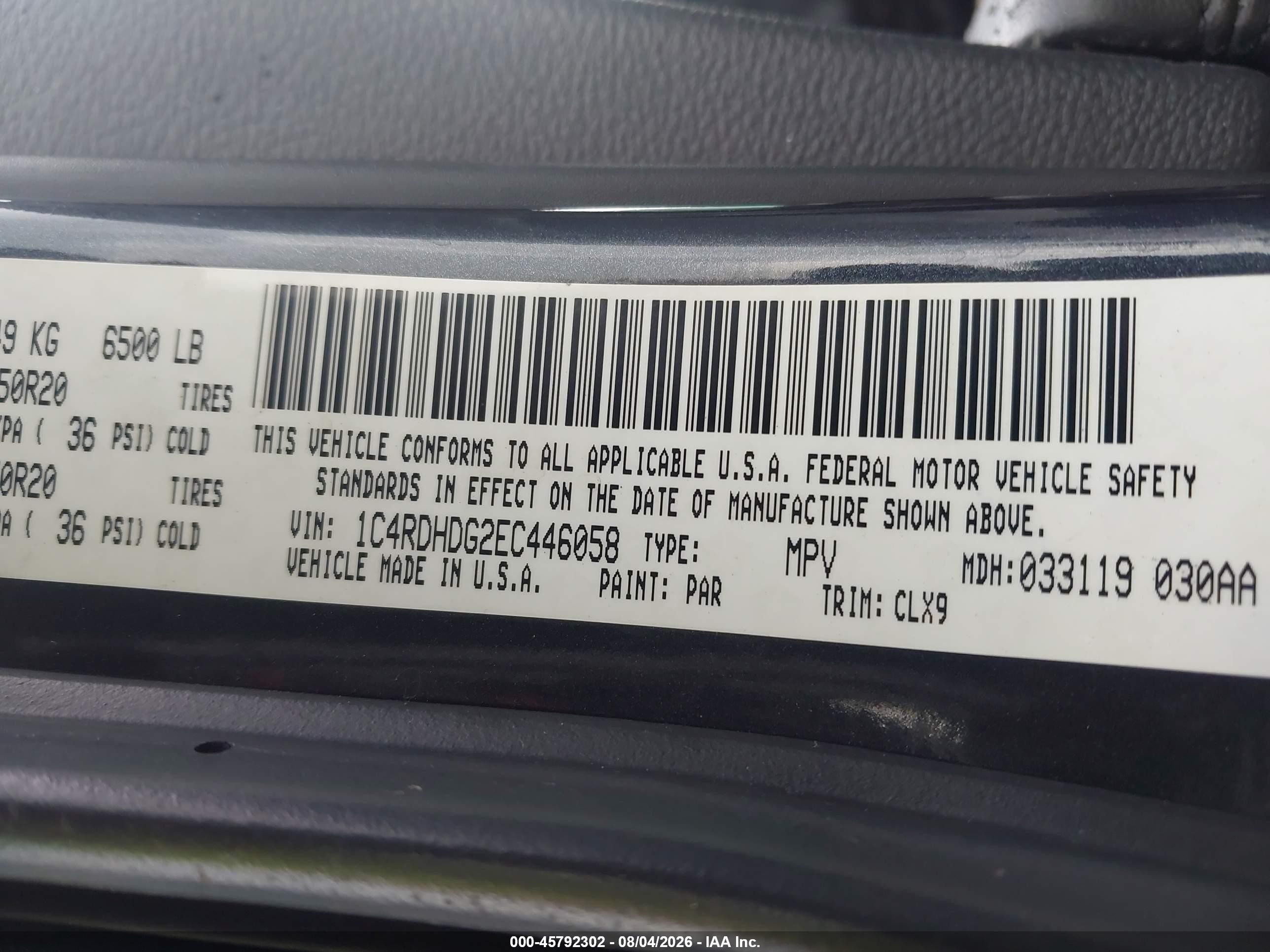 2014 Dodge Durango Limited Gray vin: 1C4RDHDG2EC446058