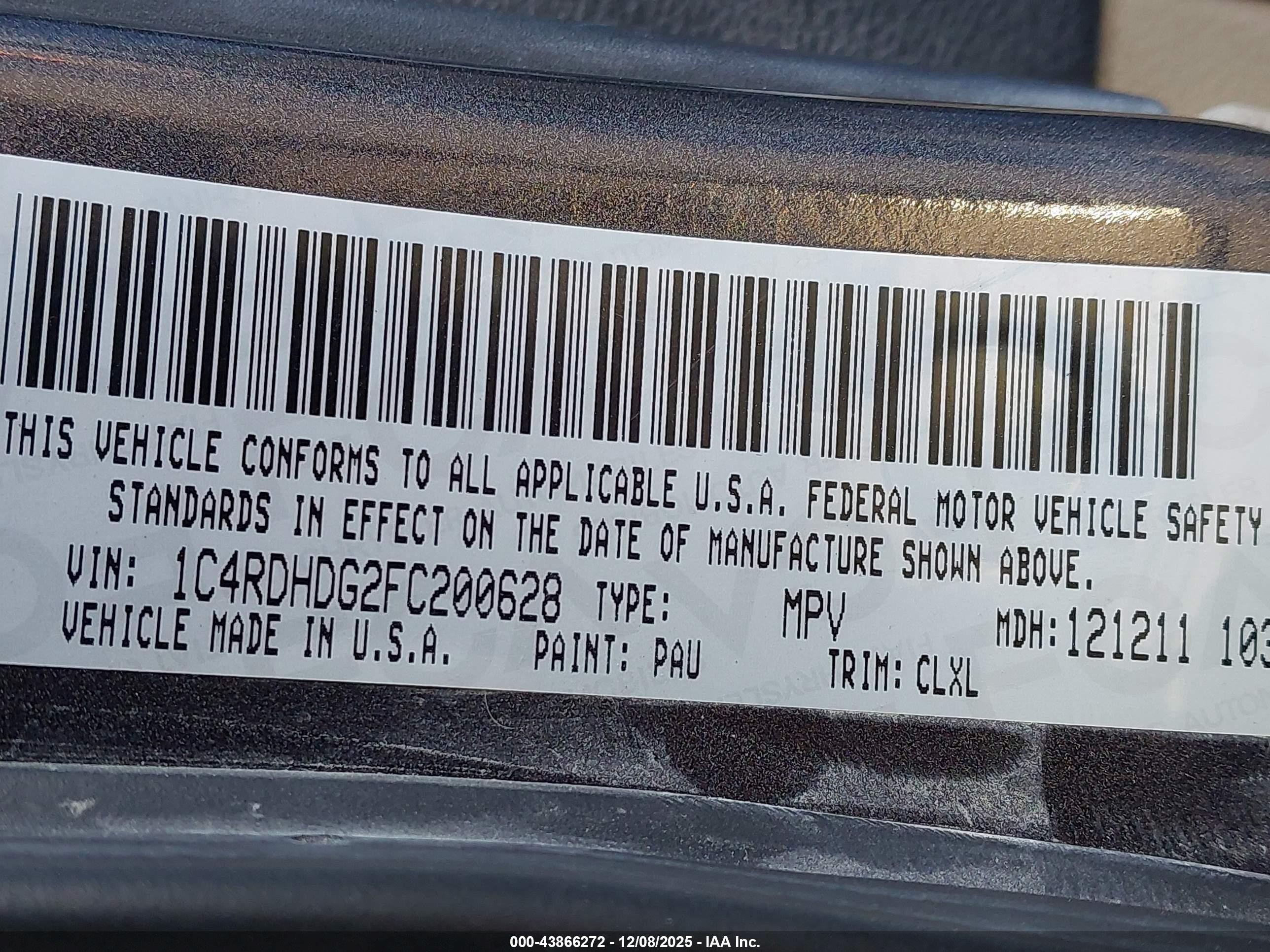 2015 Dodge Durango Limited Gray vin: 1C4RDHDG2FC200628