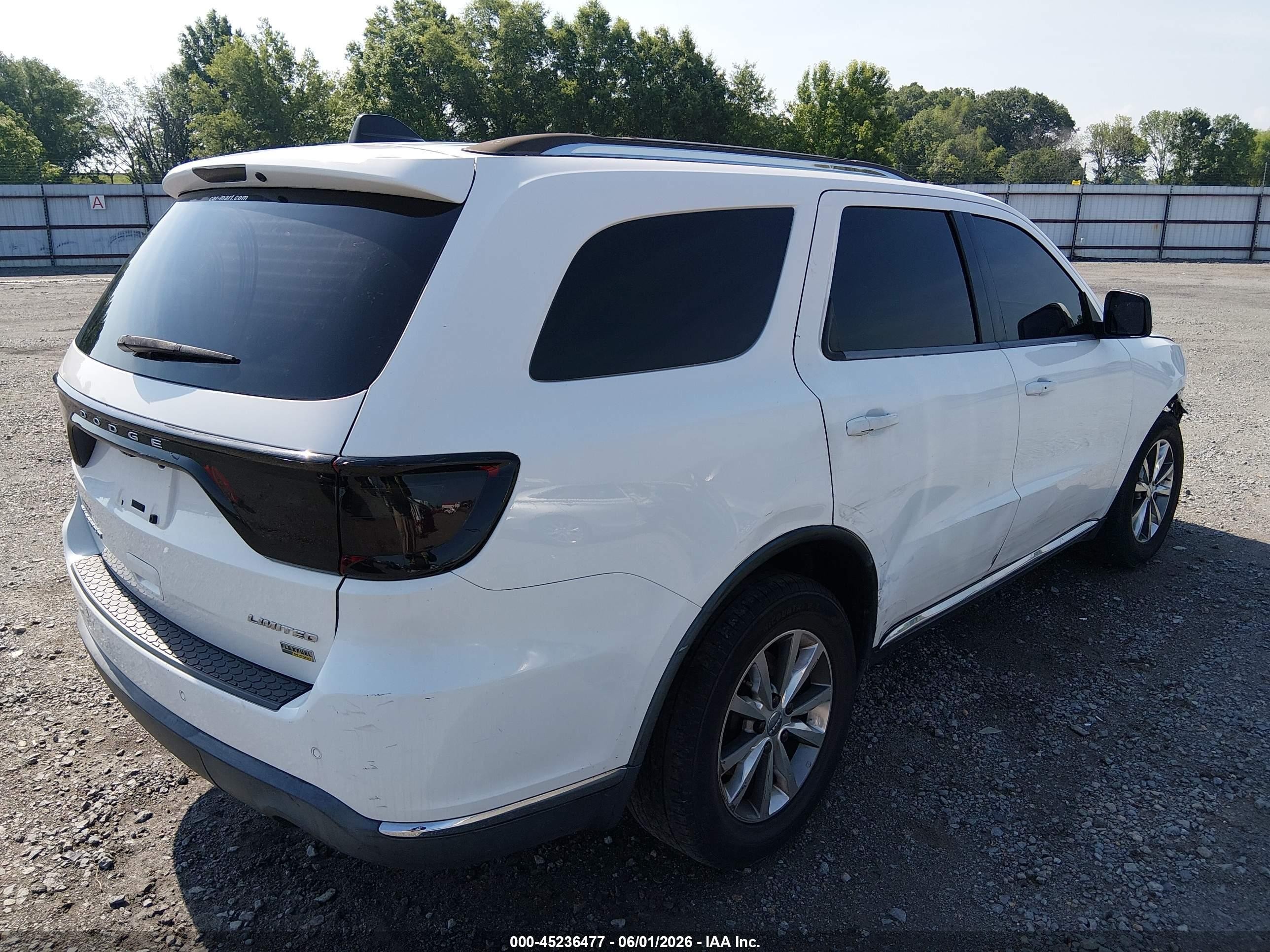 2015 Dodge Durango Limited White vin: 1C4RDHDG2FC740299