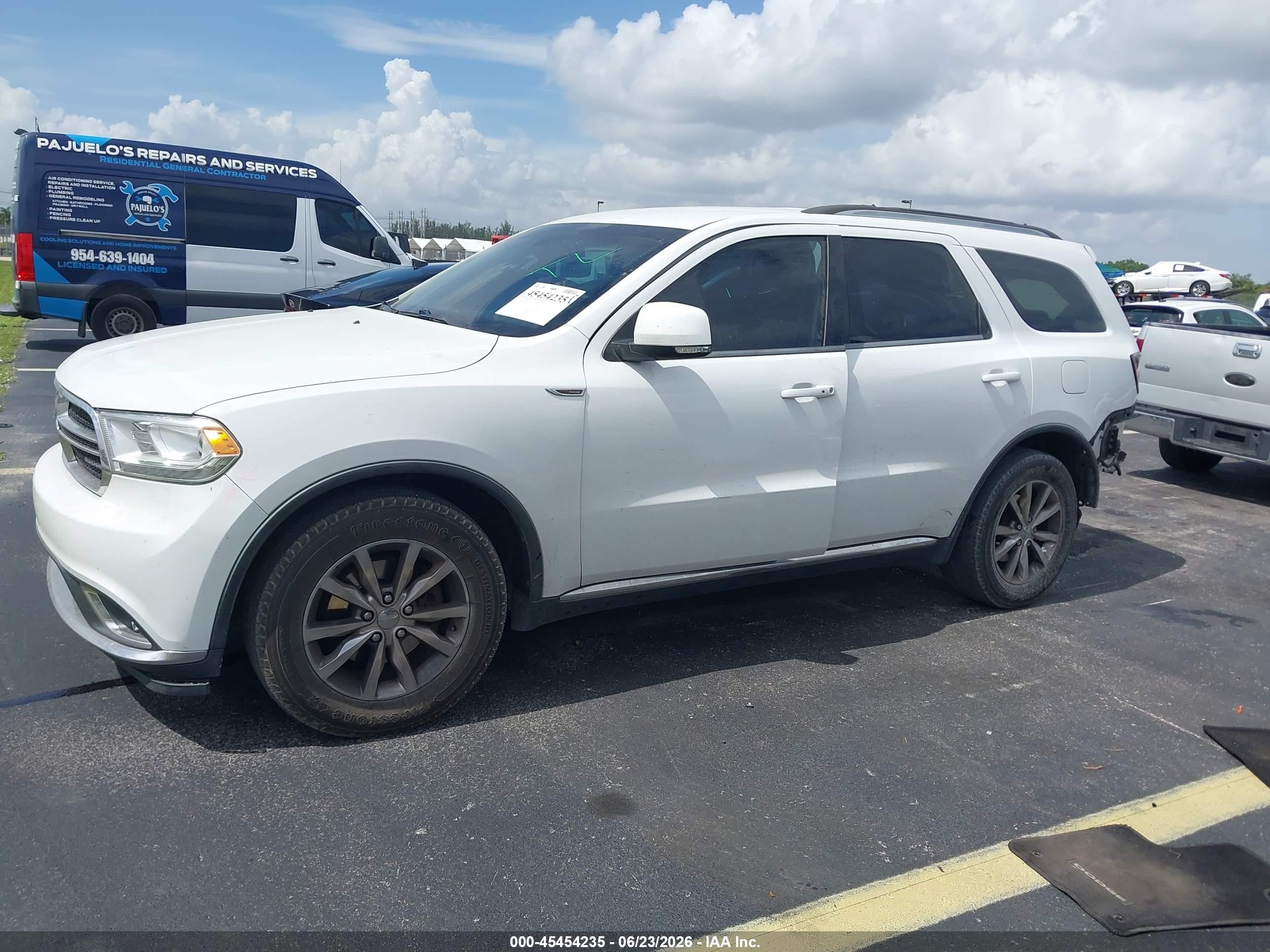2015 Dodge Durango Limited White vin: 1C4RDHDG2FC770726