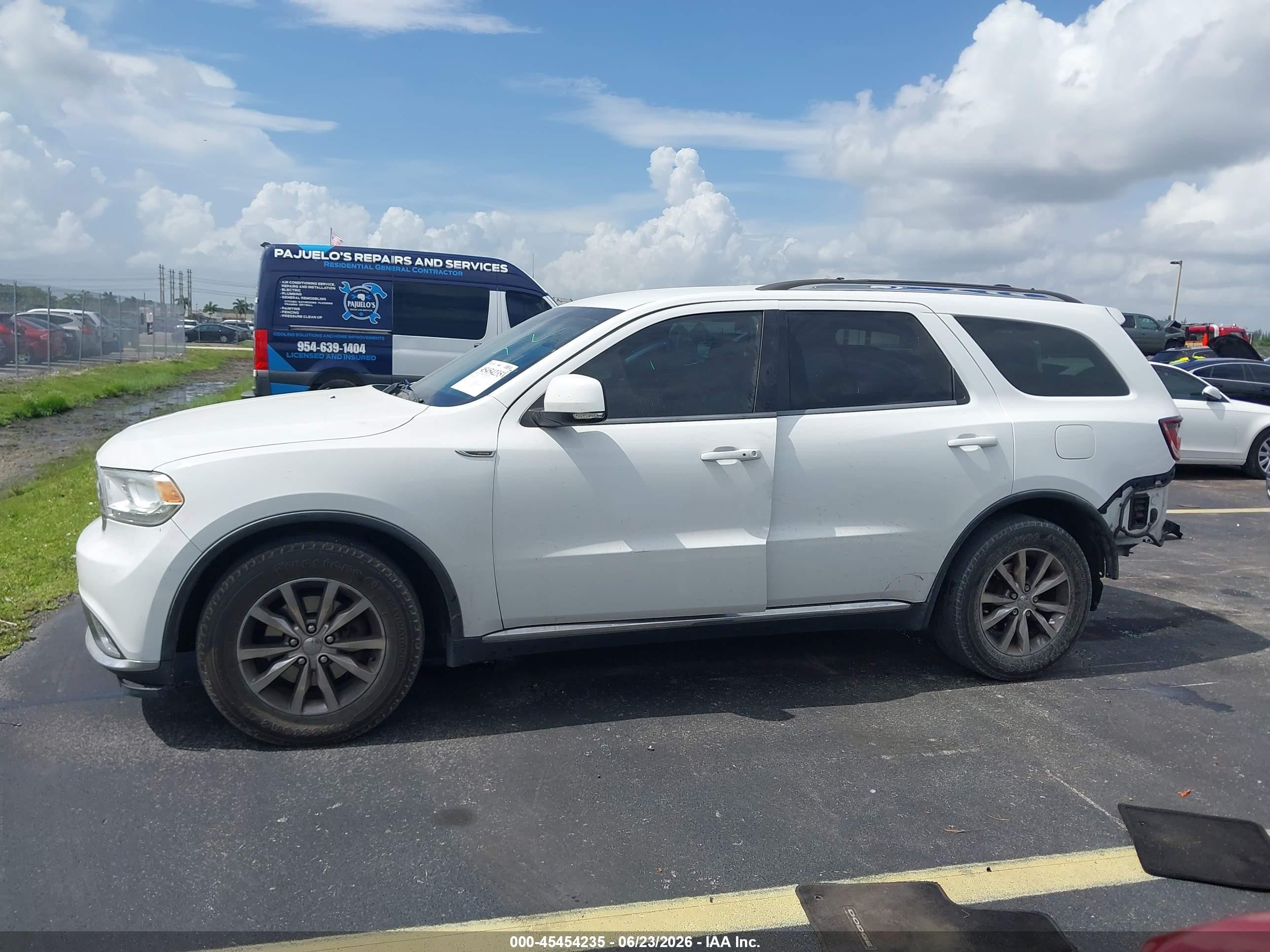 2015 Dodge Durango Limited White vin: 1C4RDHDG2FC770726