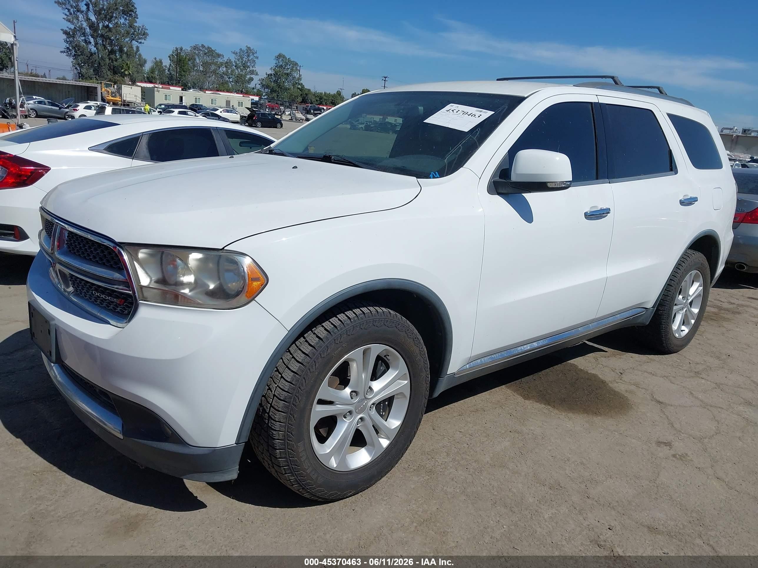2013 Dodge Durango Crew White vin: 1C4RDHDG3DC677730