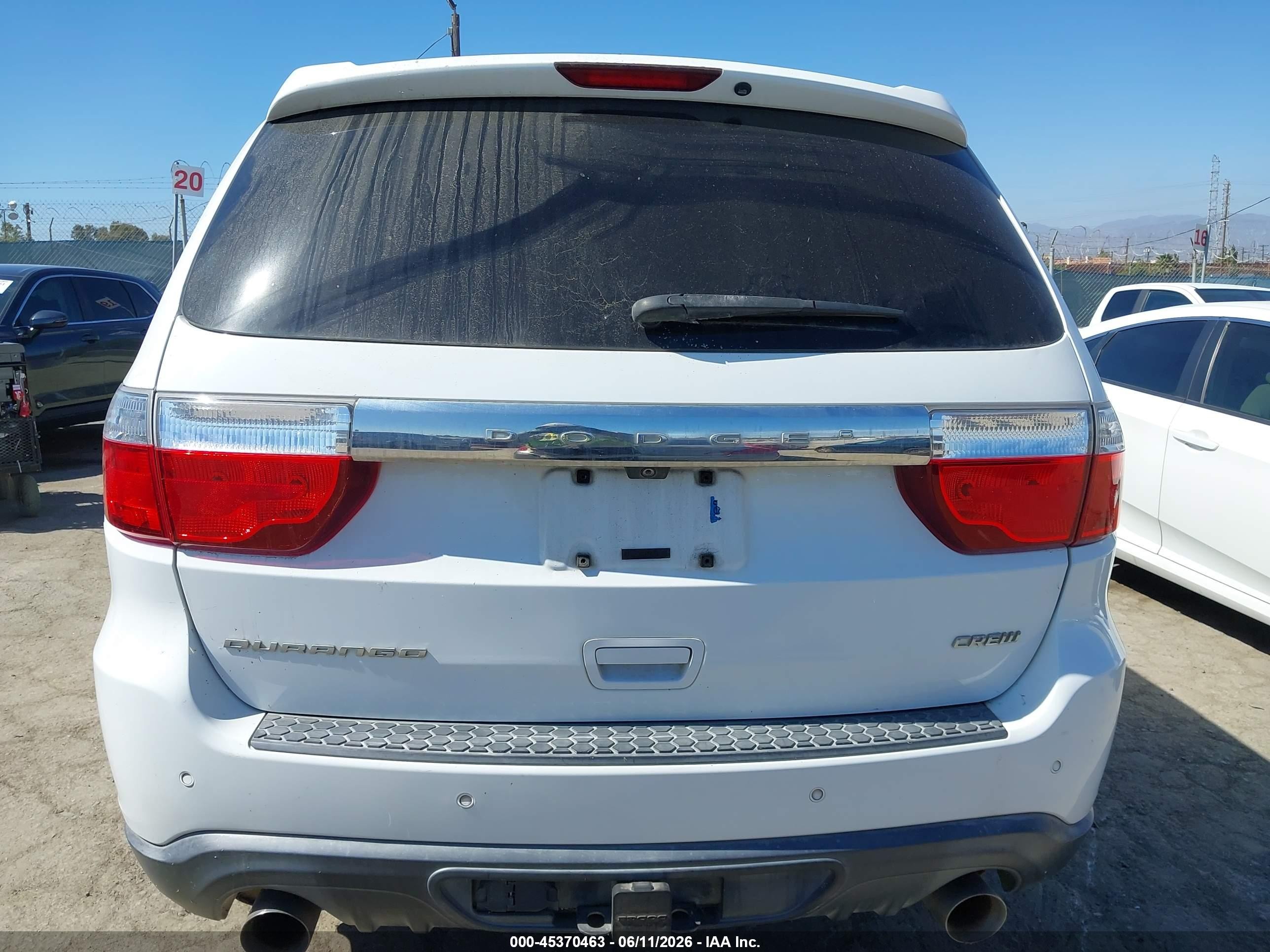 2013 Dodge Durango Crew White vin: 1C4RDHDG3DC677730
