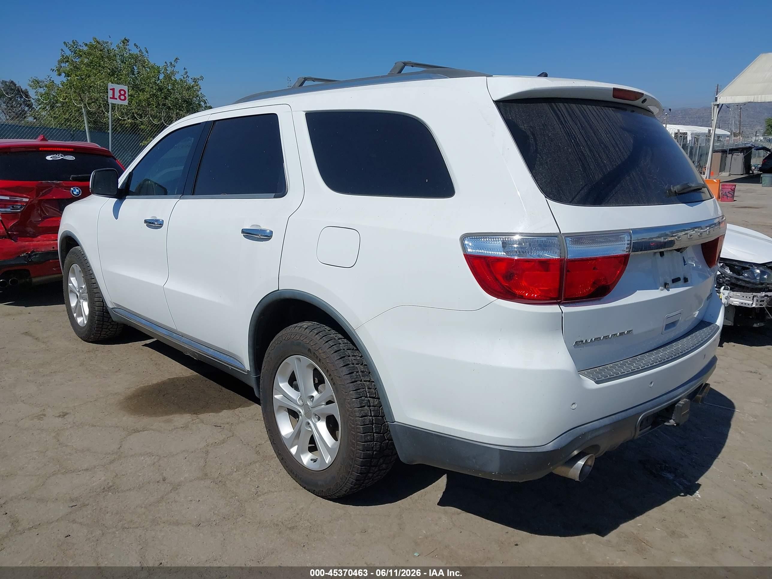 2013 Dodge Durango Crew White vin: 1C4RDHDG3DC677730