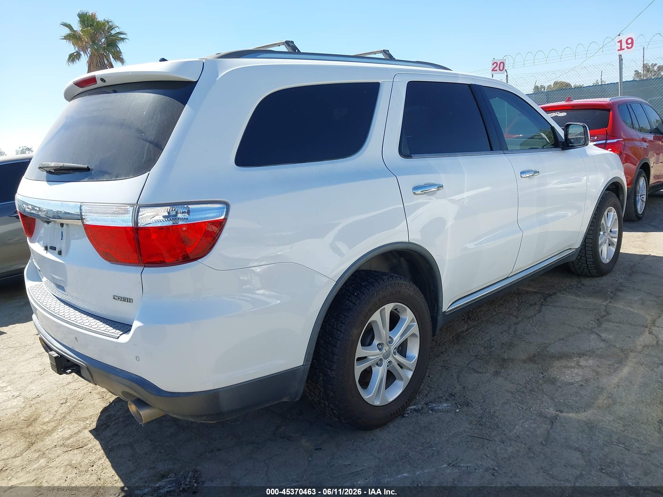 2013 Dodge Durango Crew White vin: 1C4RDHDG3DC677730