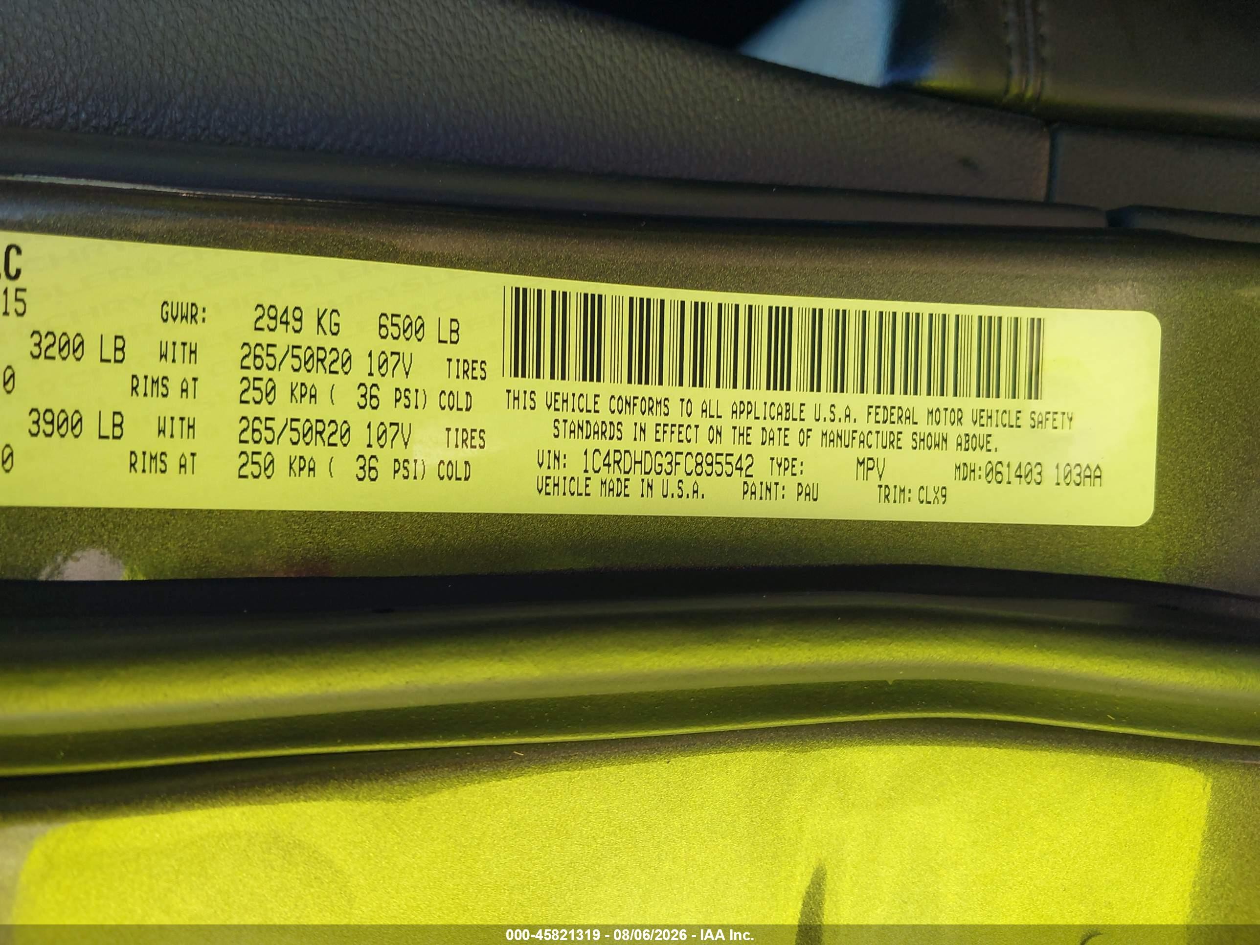 2015 Dodge Durango Limited Серый vin: 1C4RDHDG3FC895542