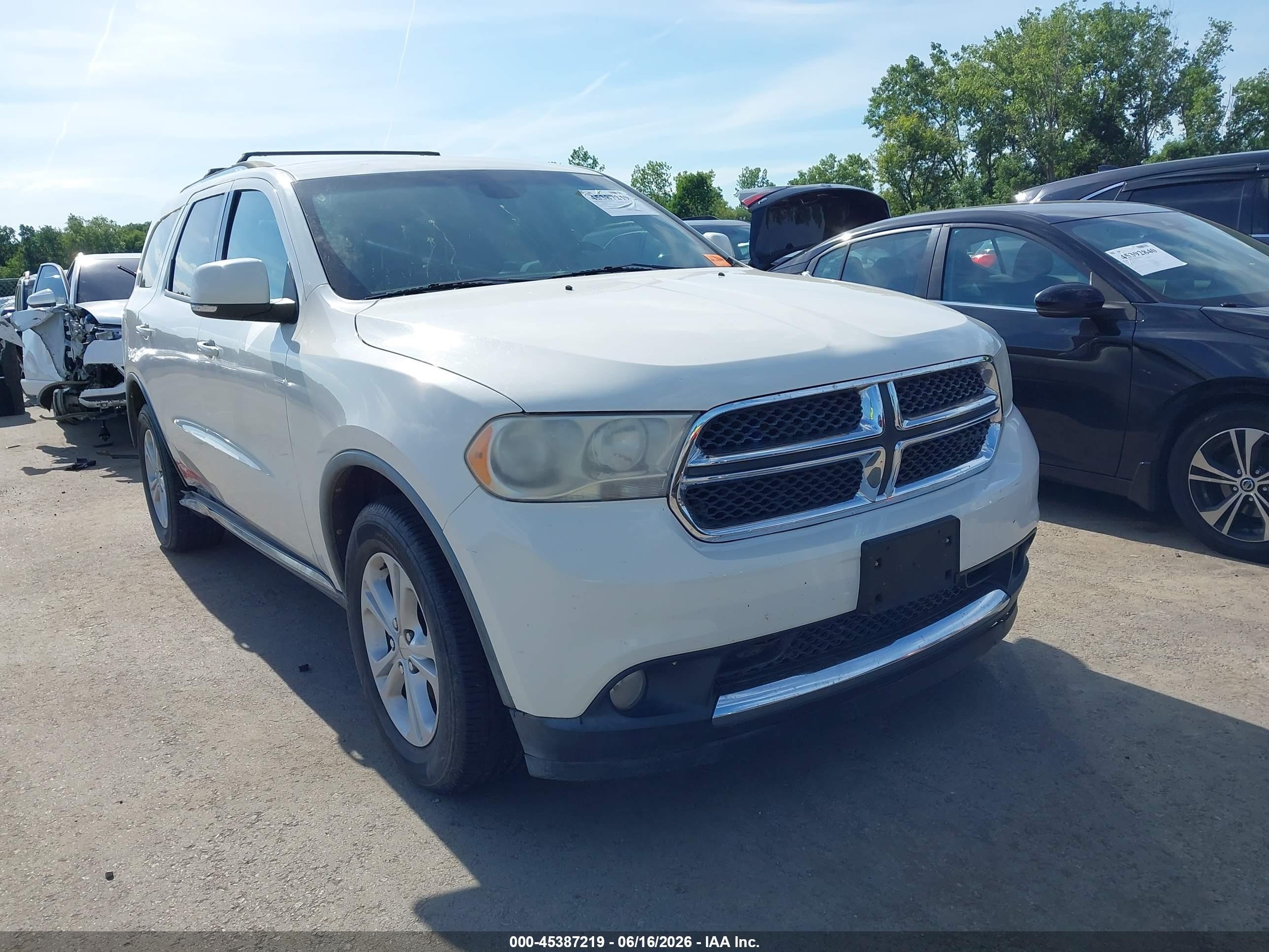 2012 Dodge Durango Crew White vin: 1C4RDHDG4CC112501