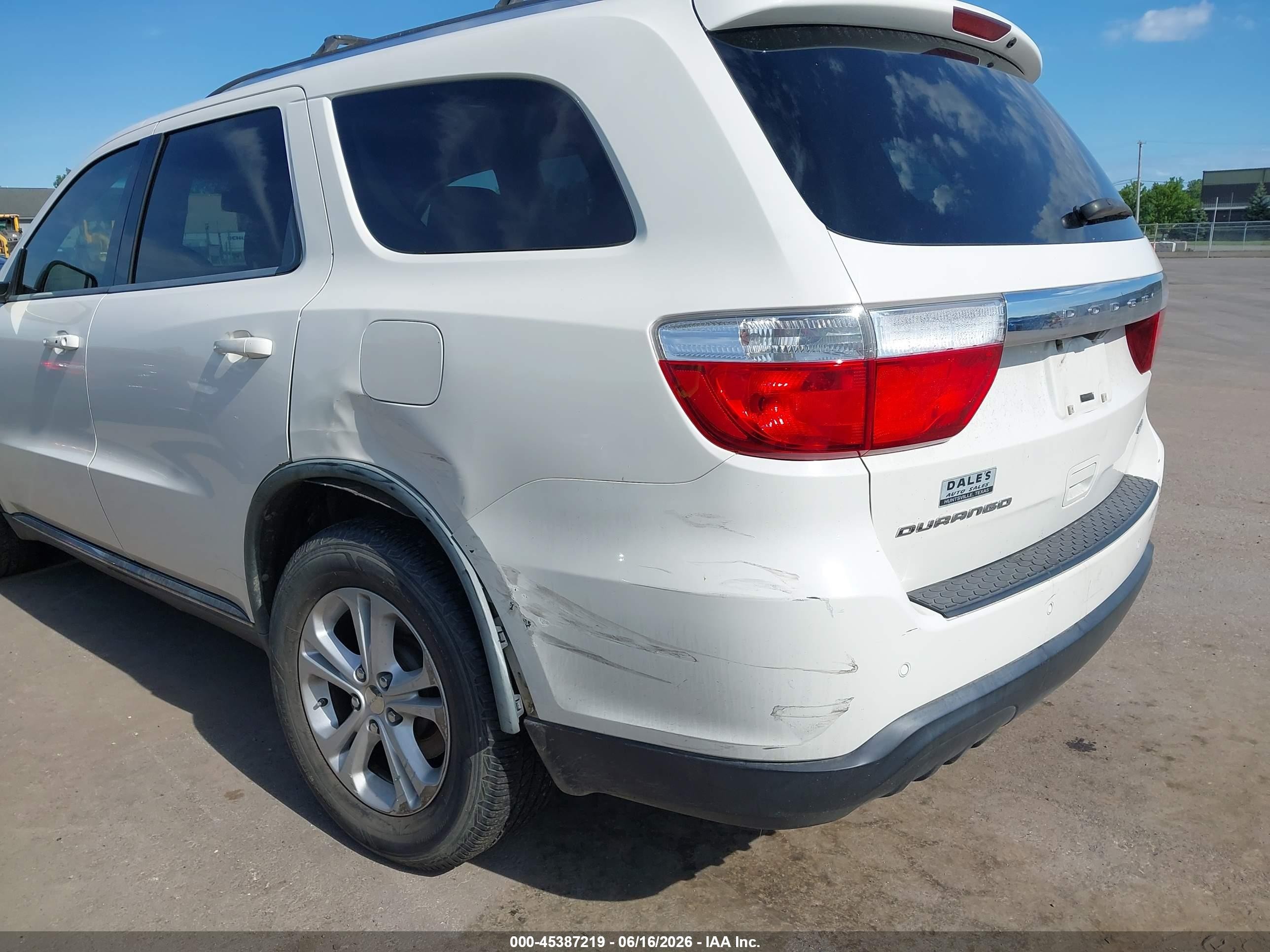 2012 Dodge Durango Crew White vin: 1C4RDHDG4CC112501