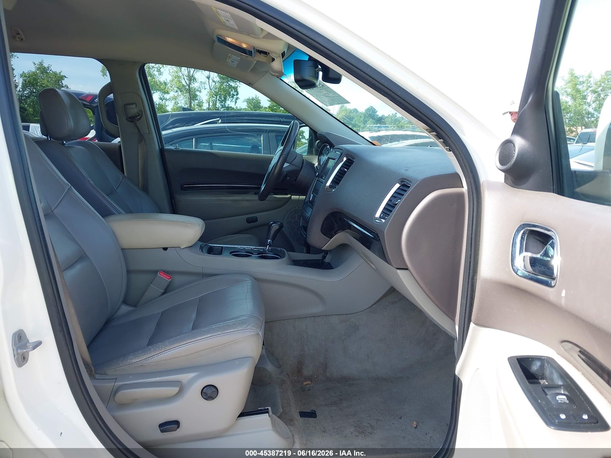 2012 Dodge Durango Crew White vin: 1C4RDHDG4CC112501
