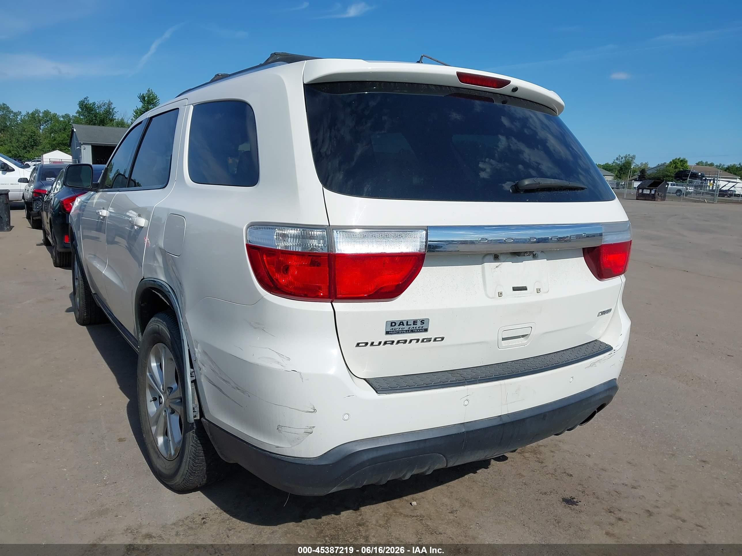 2012 Dodge Durango Crew White vin: 1C4RDHDG4CC112501
