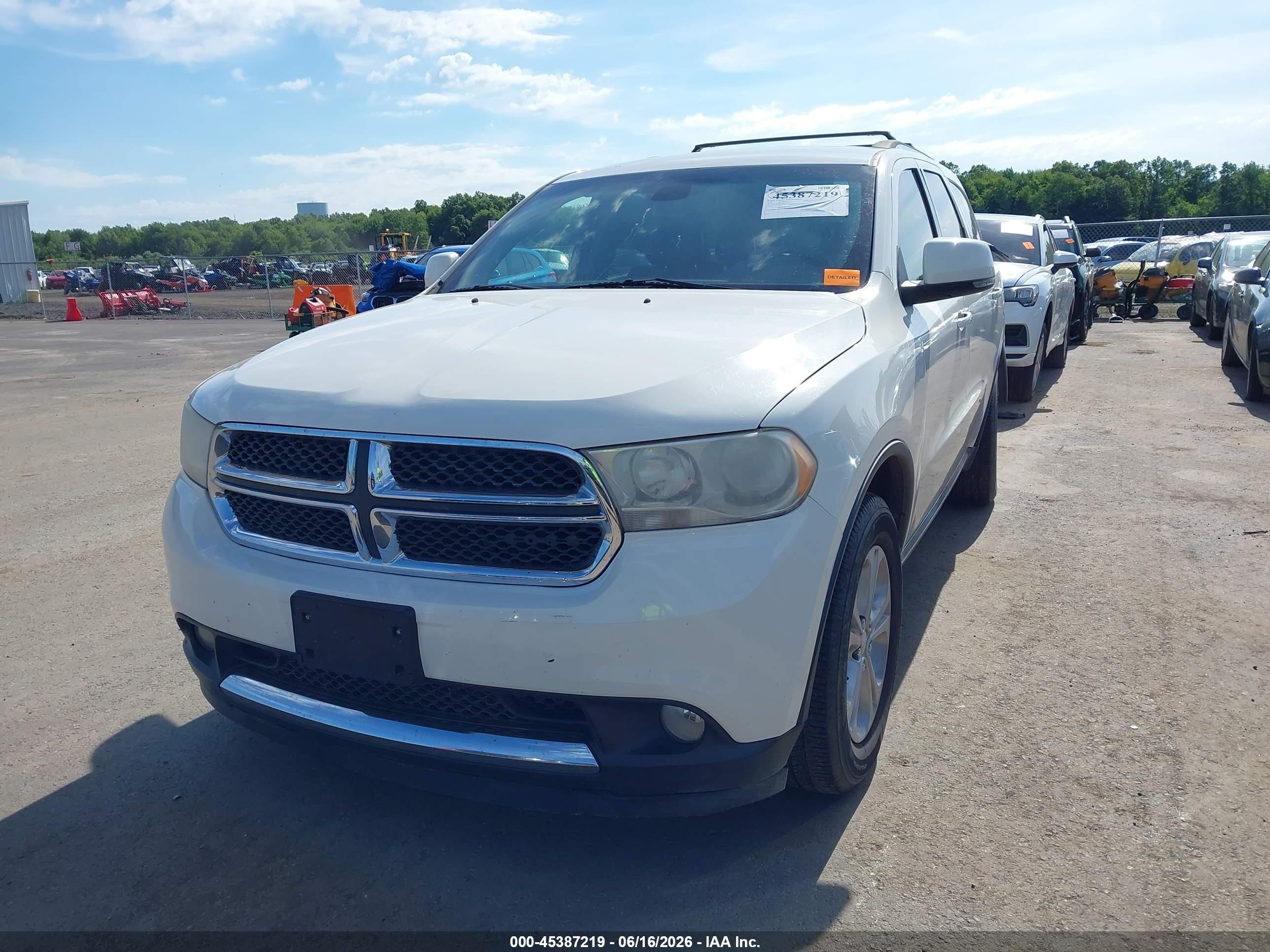 2012 Dodge Durango Crew White vin: 1C4RDHDG4CC112501
