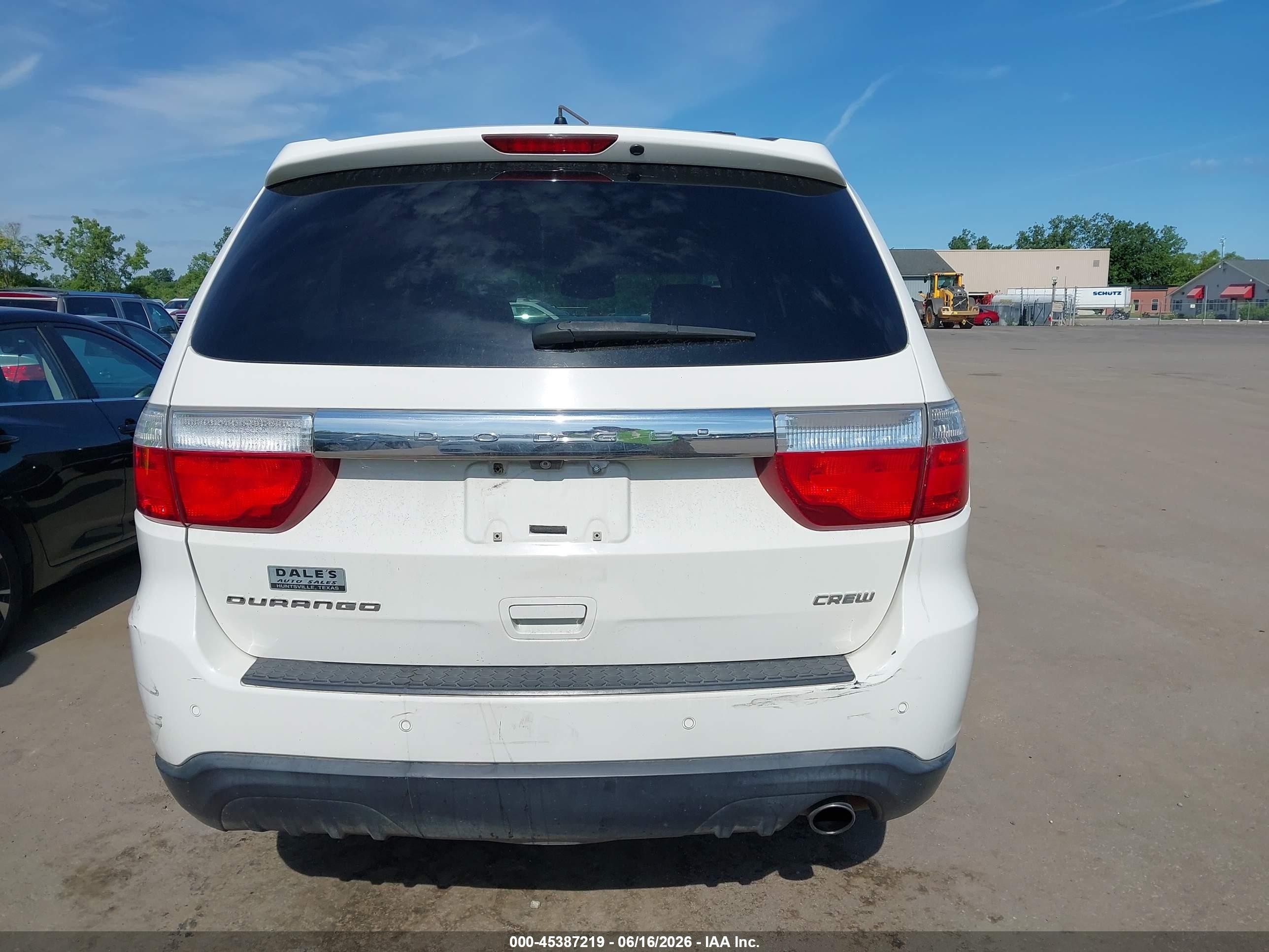 2012 Dodge Durango Crew White vin: 1C4RDHDG4CC112501