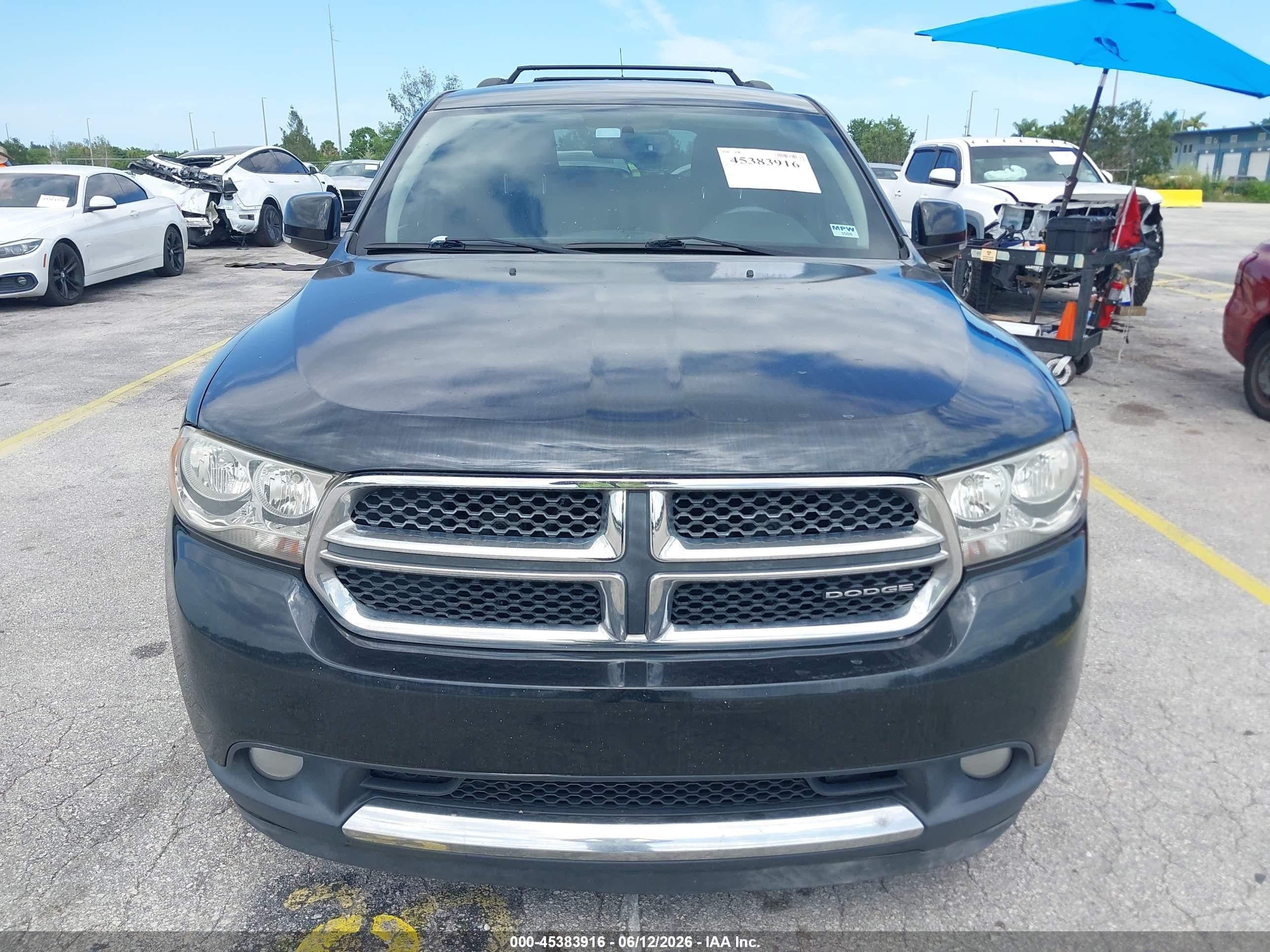2012 Dodge Durango Crew Black vin: 1C4RDHDG4CC118489