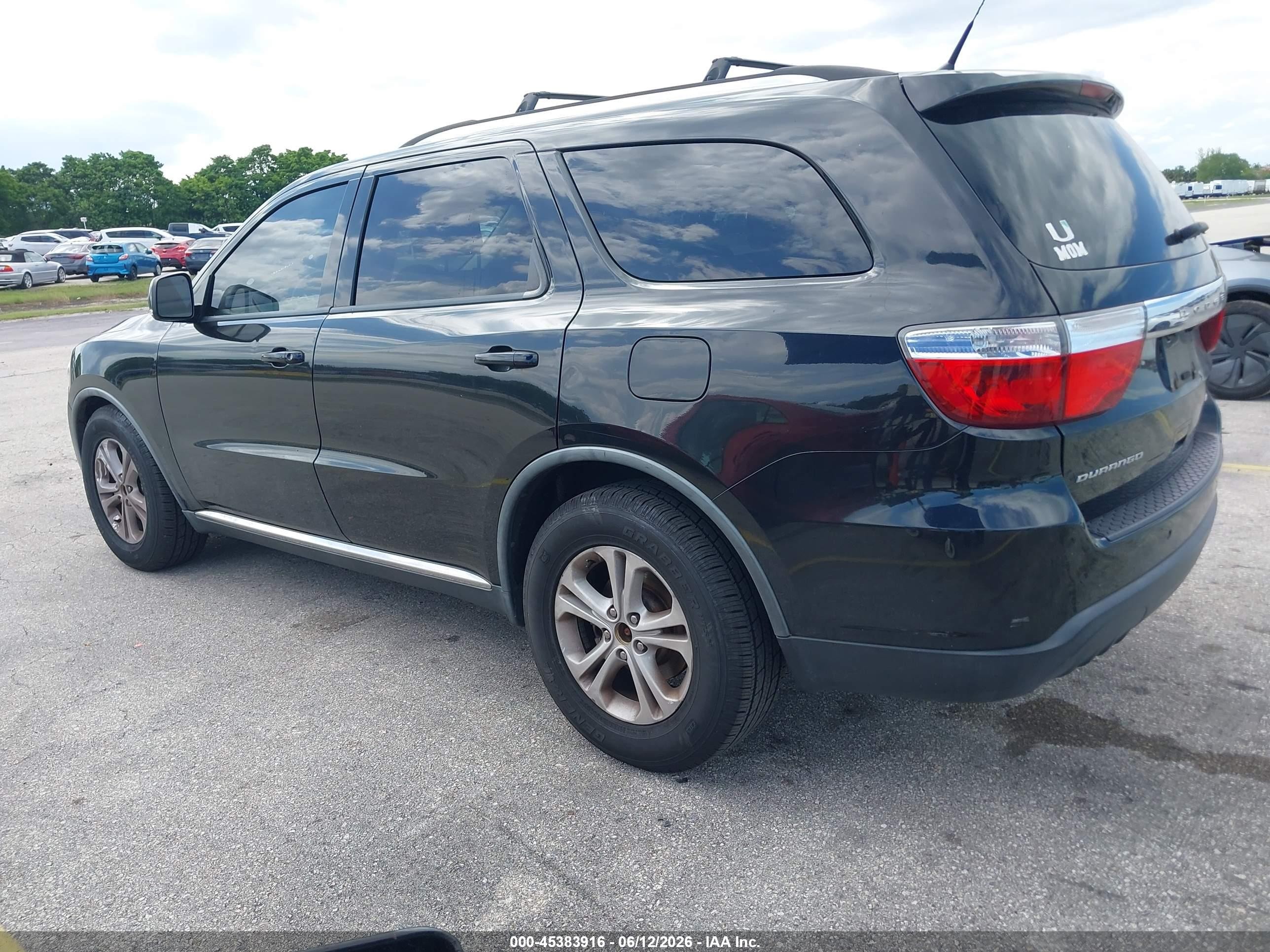2012 Dodge Durango Crew Black vin: 1C4RDHDG4CC118489