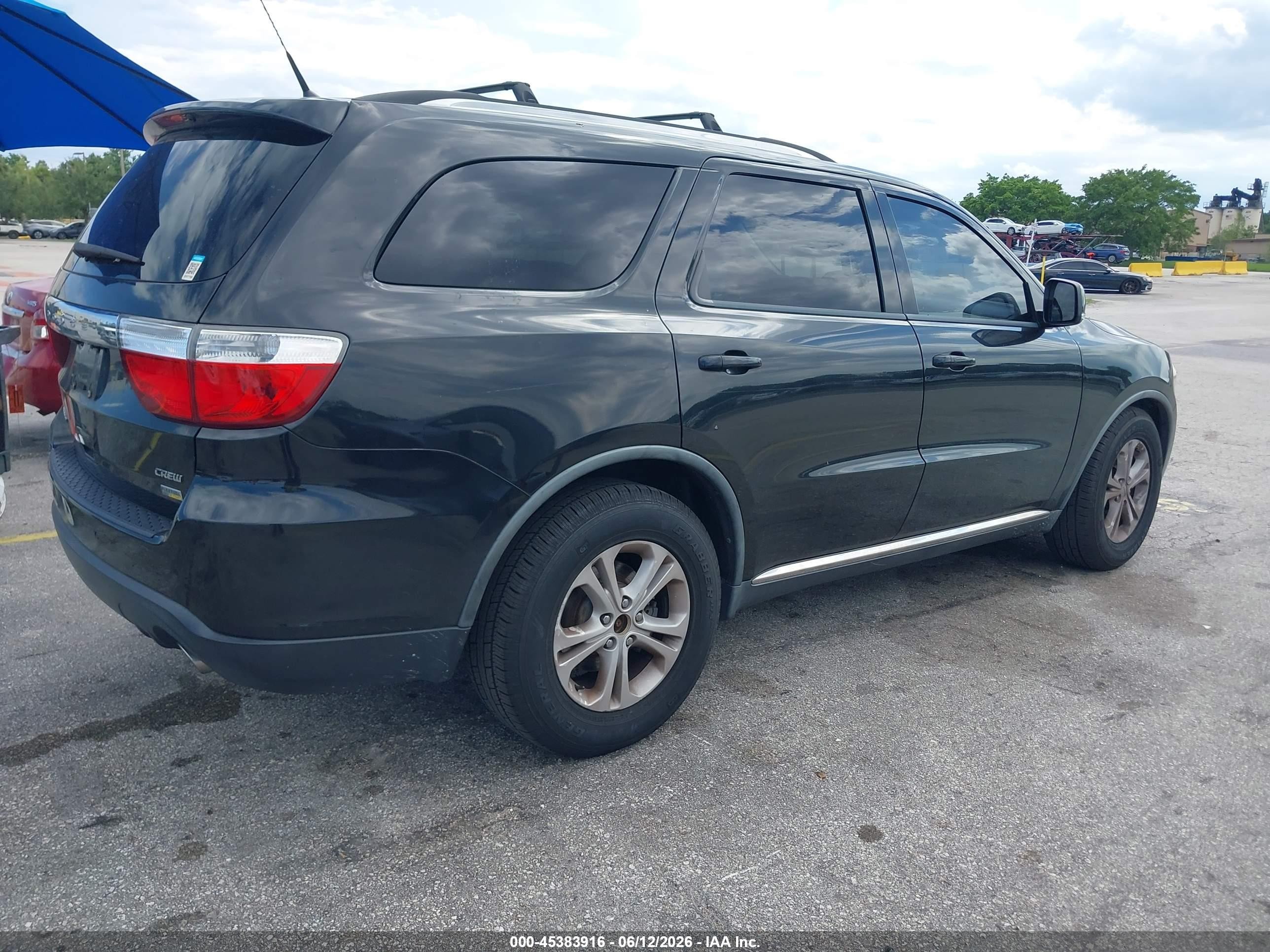 2012 Dodge Durango Crew Black vin: 1C4RDHDG4CC118489