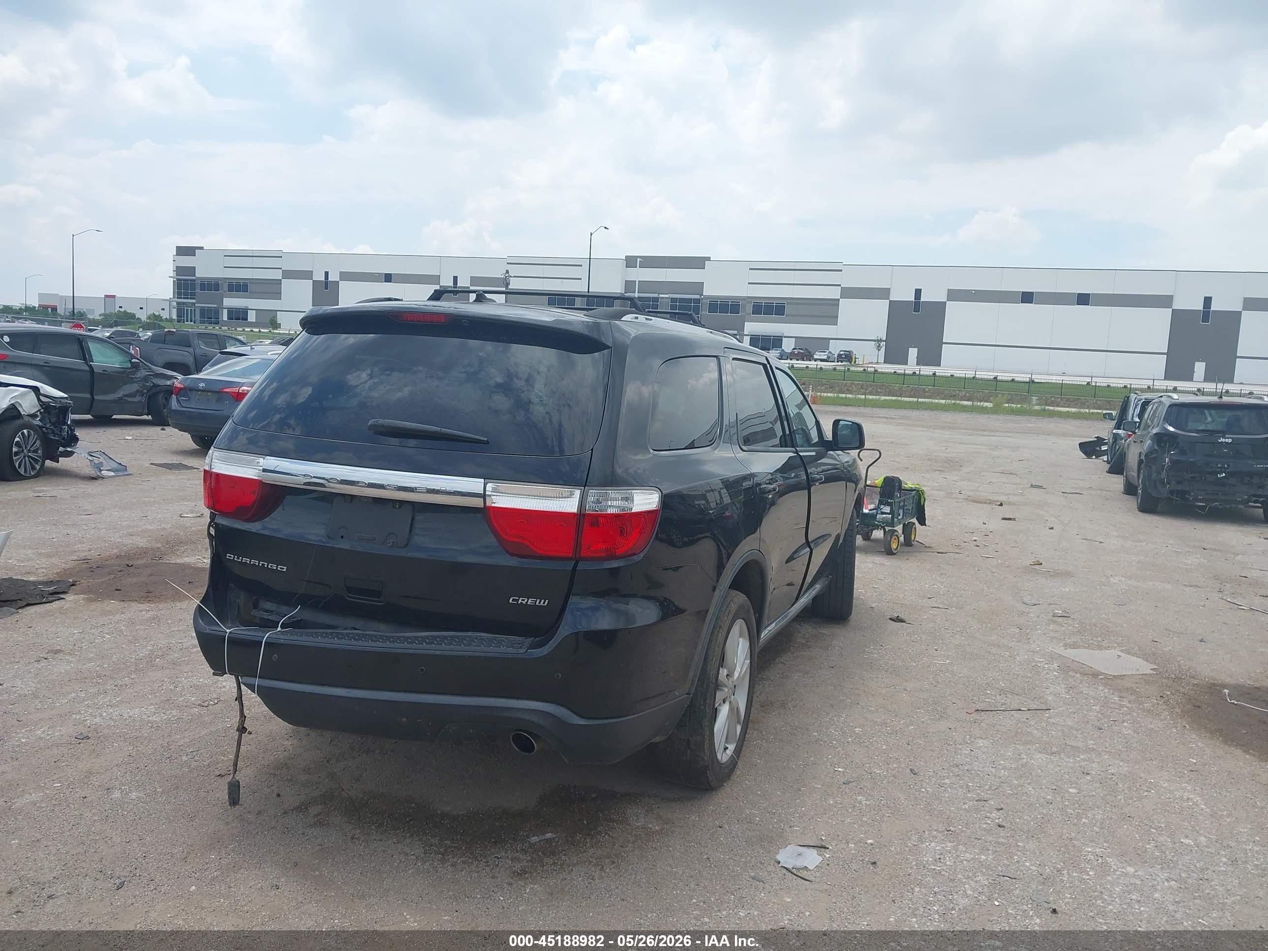 2012 Dodge Durango Crew Black vin: 1C4RDHDG4CC261605