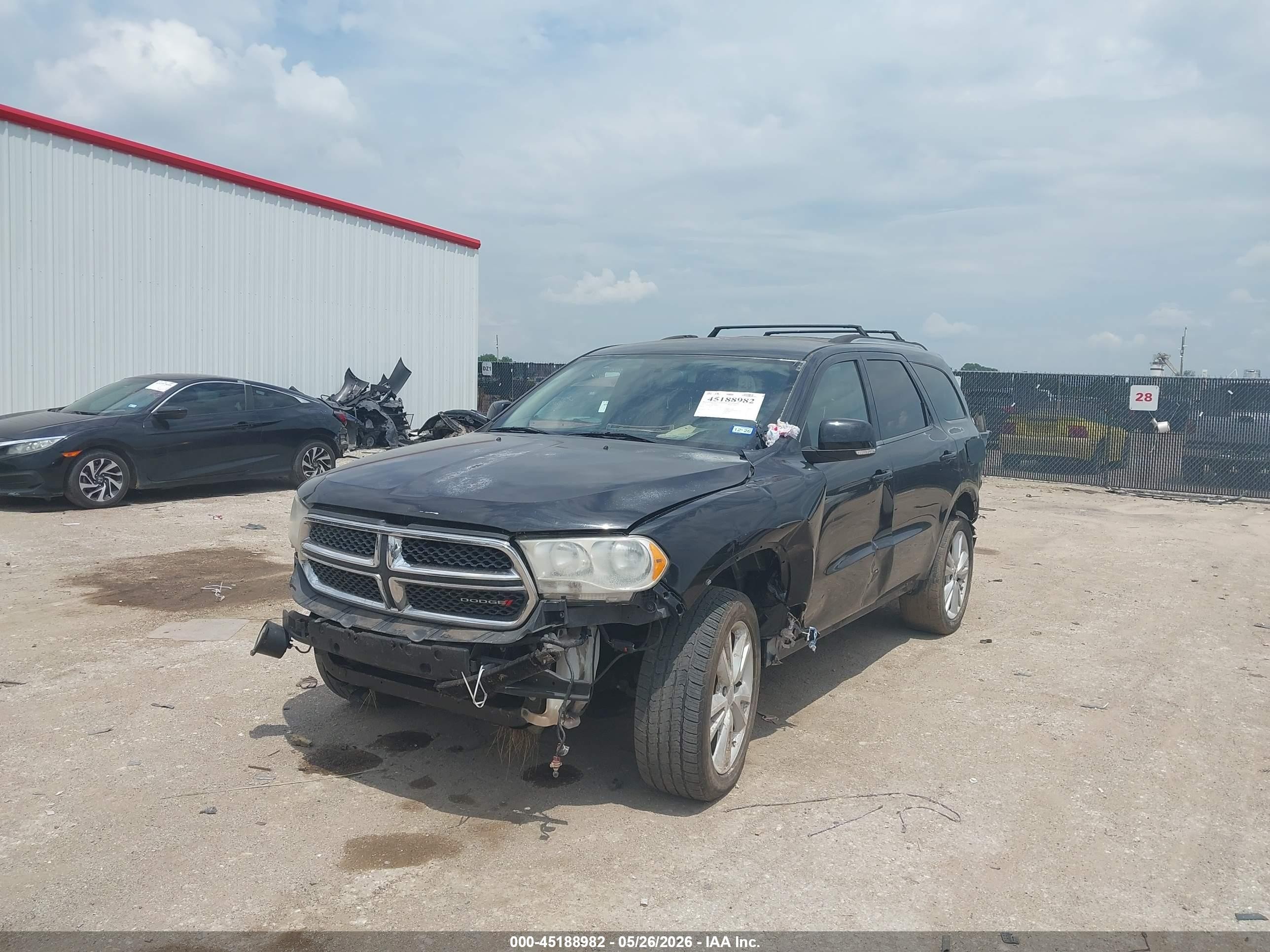 2012 Dodge Durango Crew Black vin: 1C4RDHDG4CC261605