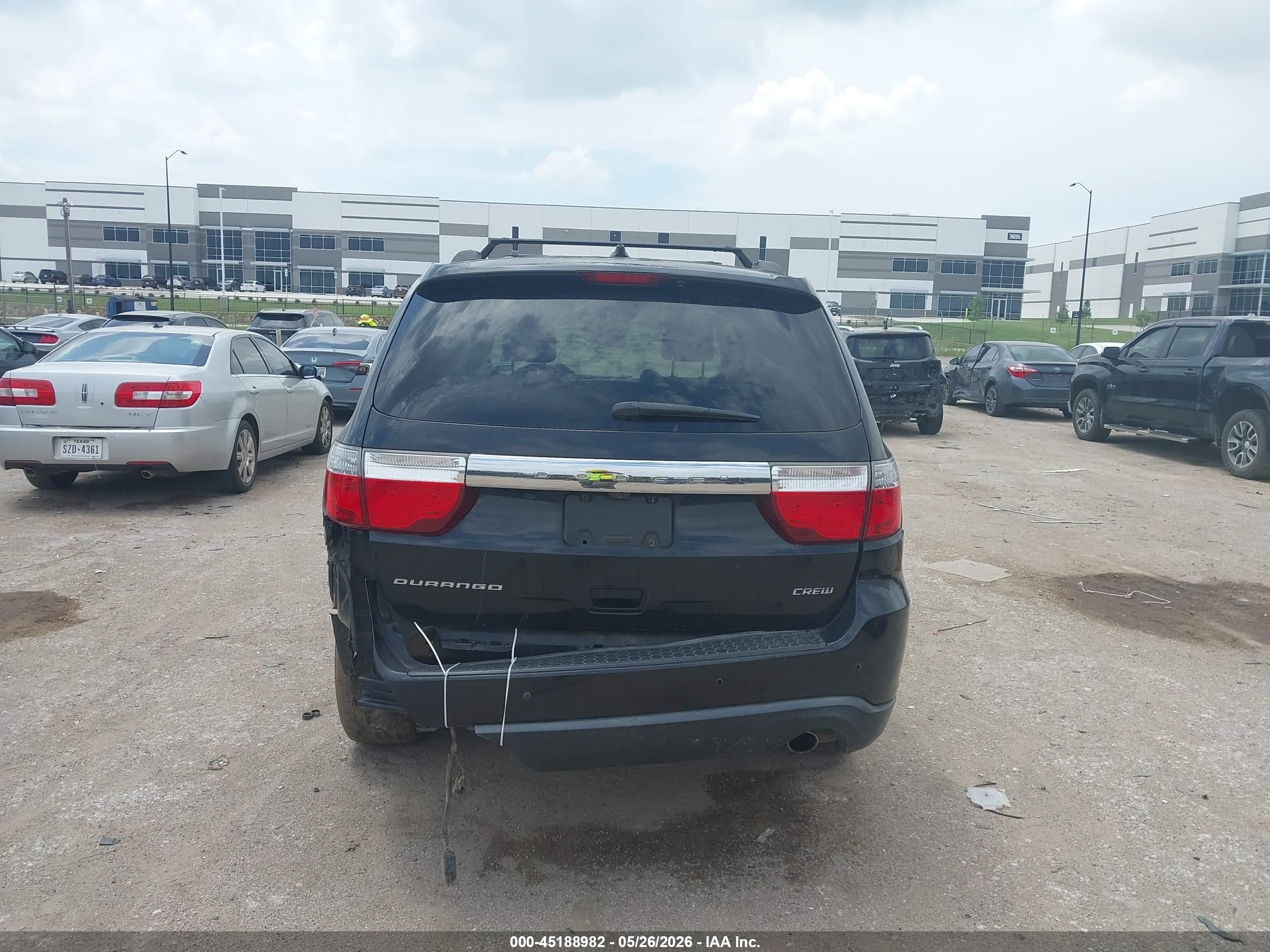 2012 Dodge Durango Crew Black vin: 1C4RDHDG4CC261605