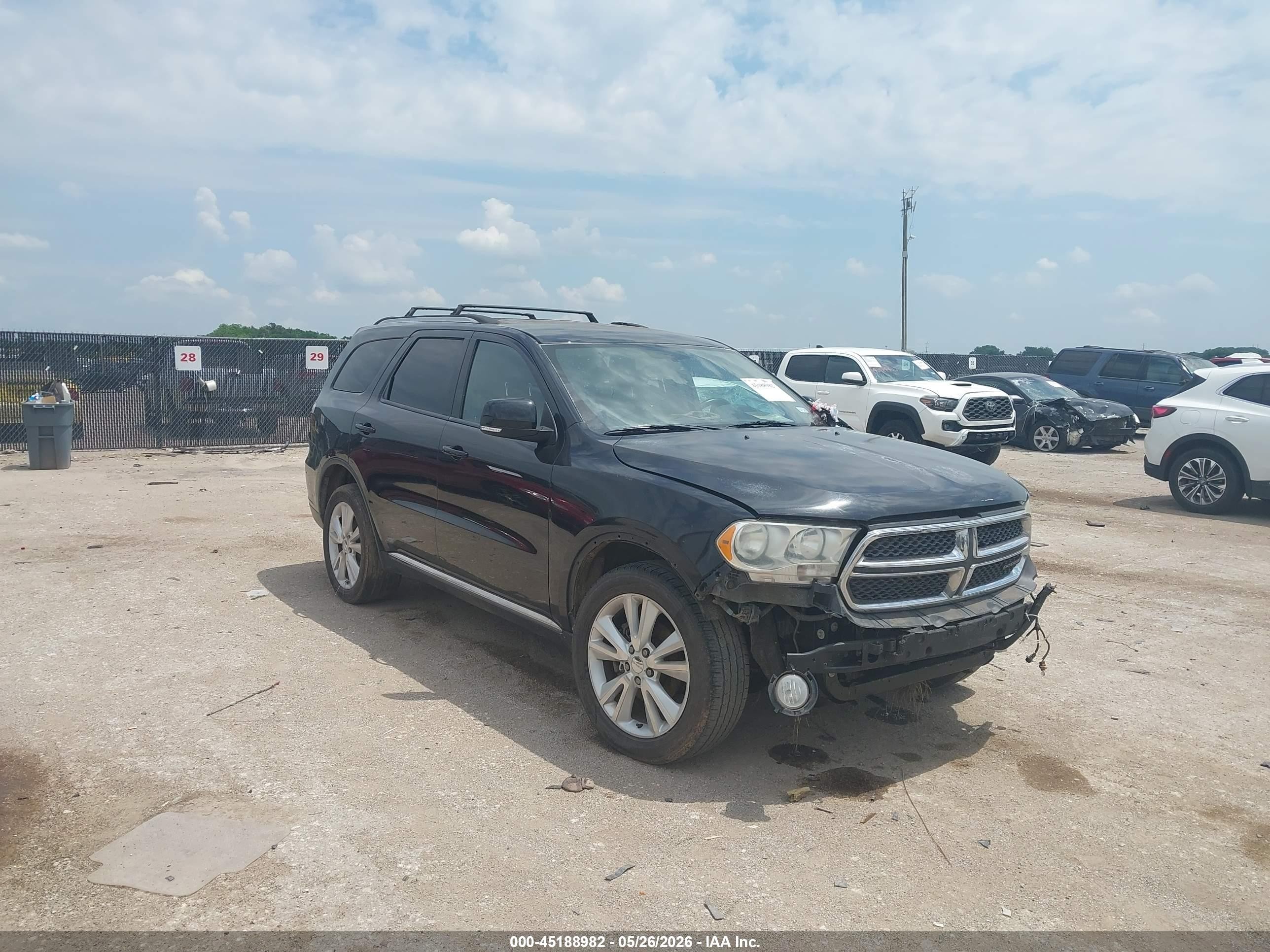 2012 Dodge Durango Crew Black vin: 1C4RDHDG4CC261605