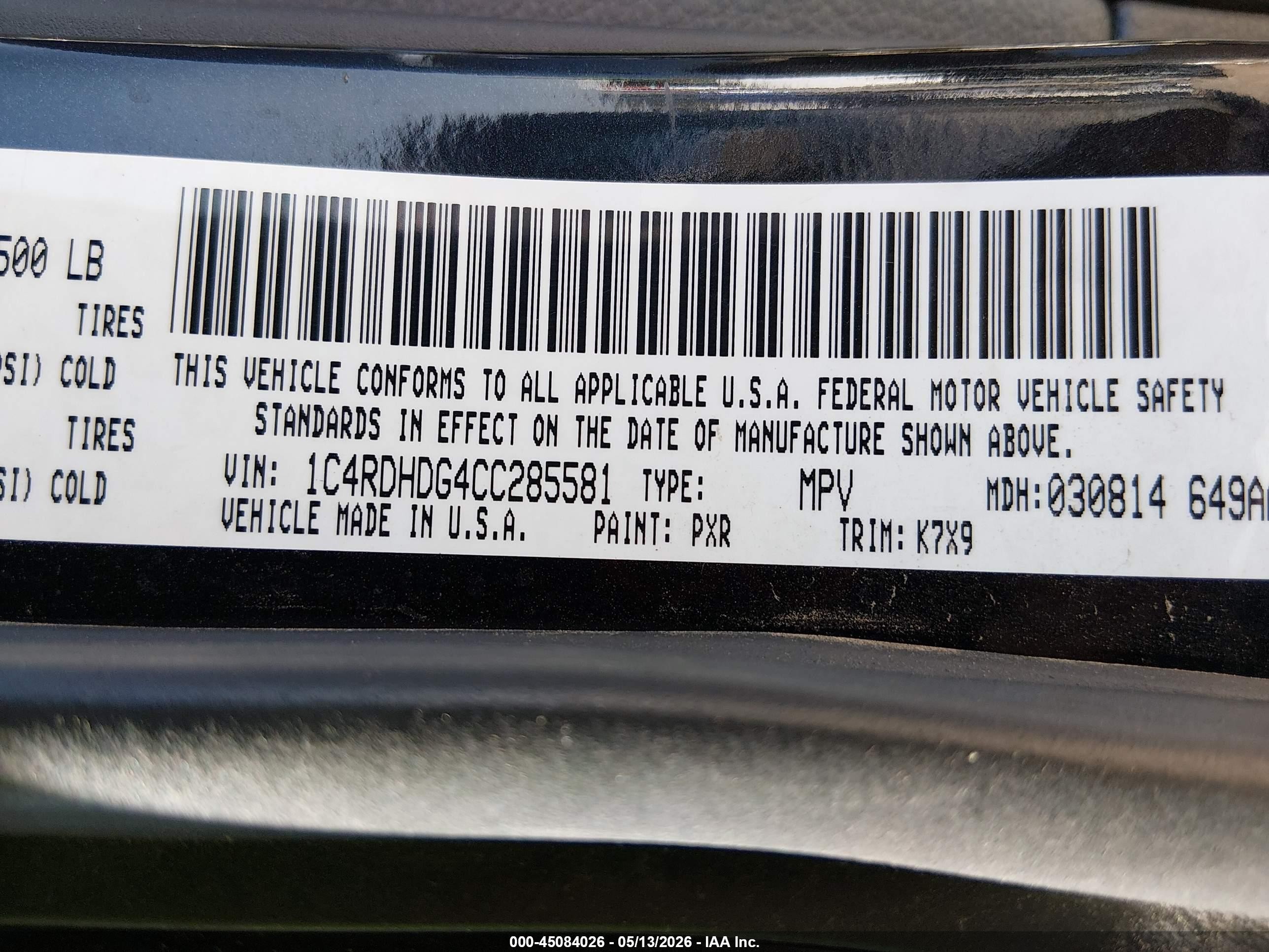2012 Dodge Durango Crew Черный vin: 1C4RDHDG4CC285581