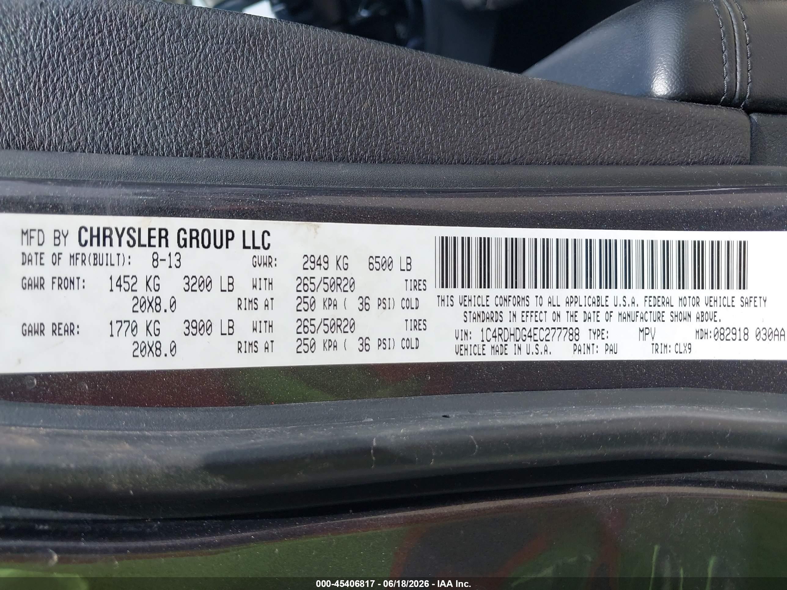 2014 Dodge Durango Limited Gray vin: 1C4RDHDG4EC277788