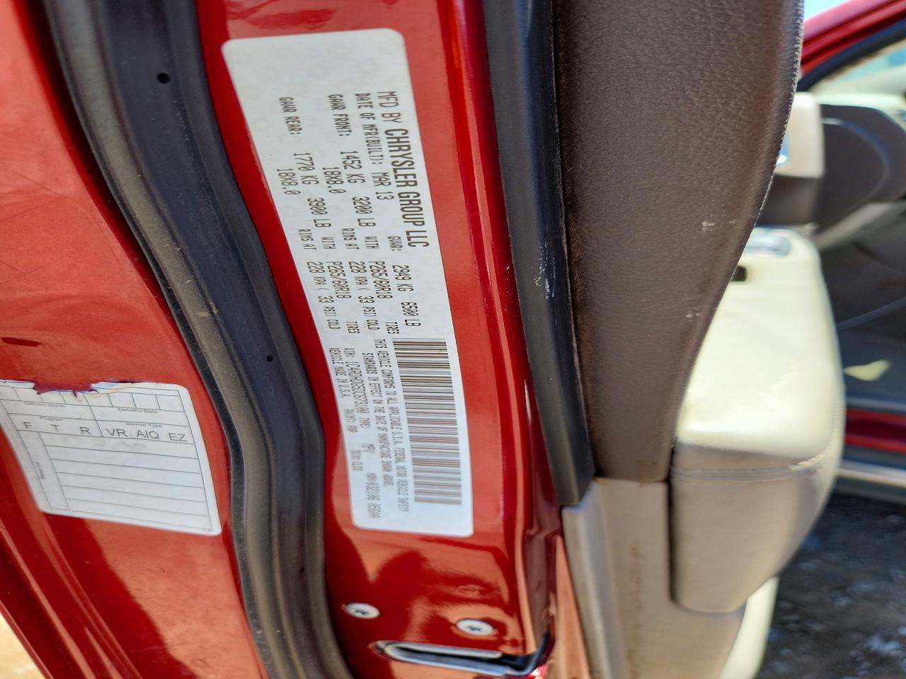 2013 Dodge Durango Crew Red vin: 1C4RDHDG5DC673100