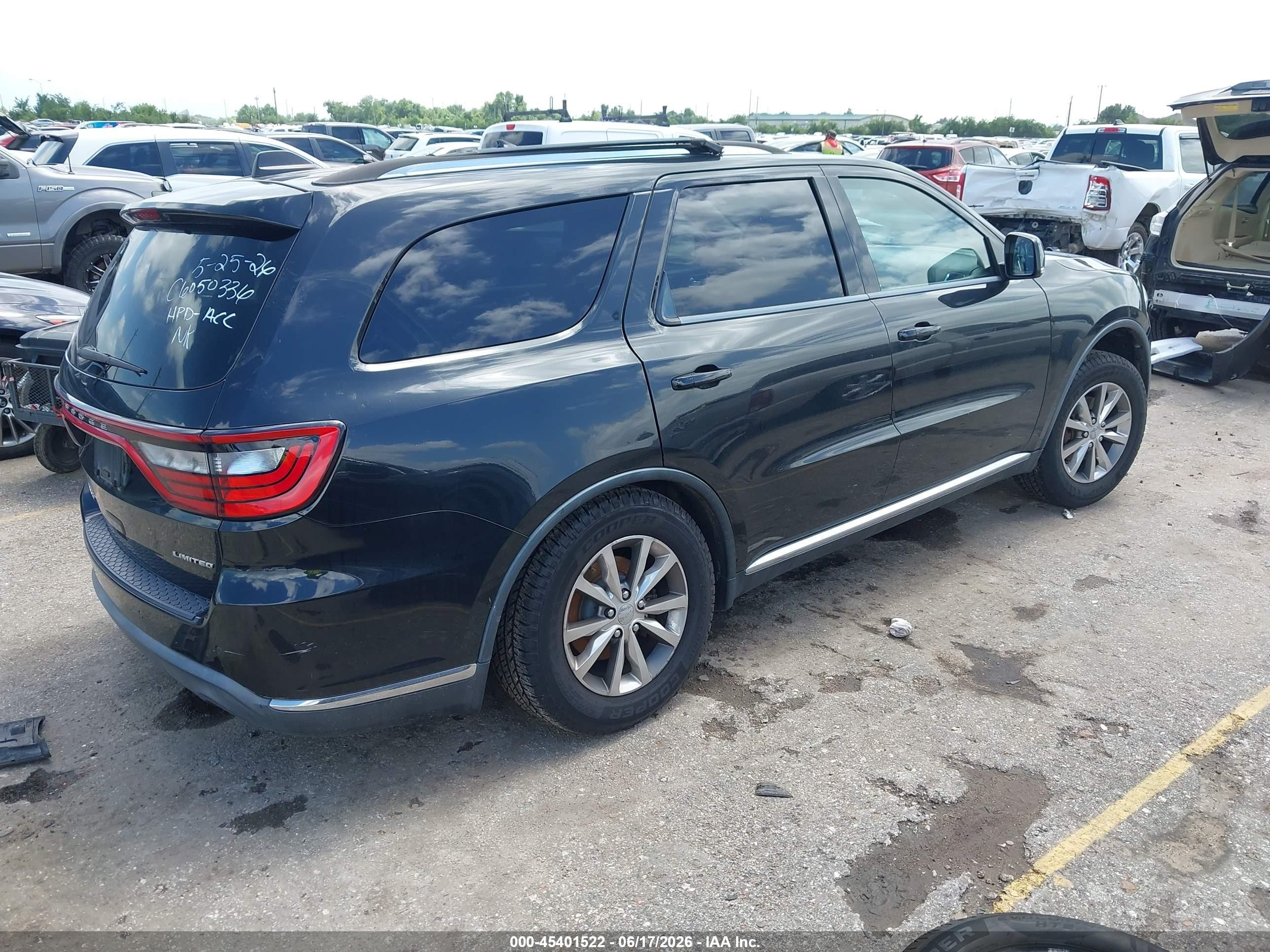2015 Dodge Durango Limited Черный vin: 1C4RDHDG5FC745447