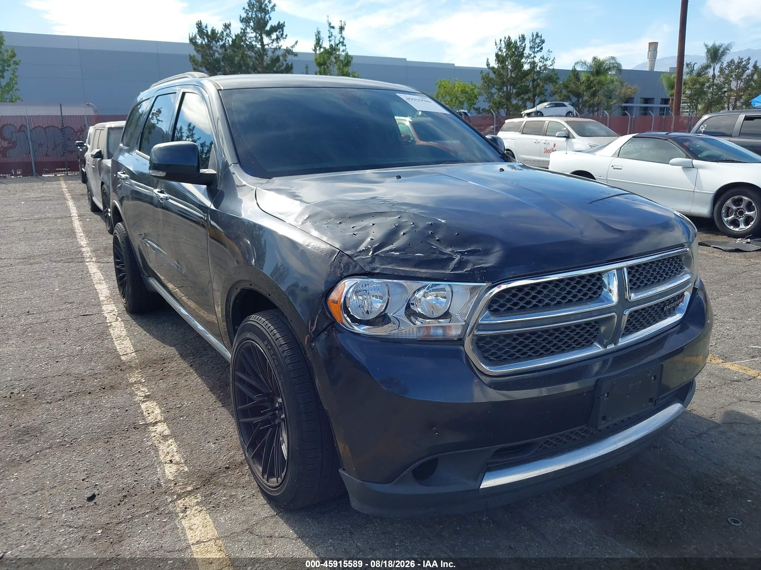 2013 Dodge Durango Crew Black vin: 1C4RDHDG6DC617411