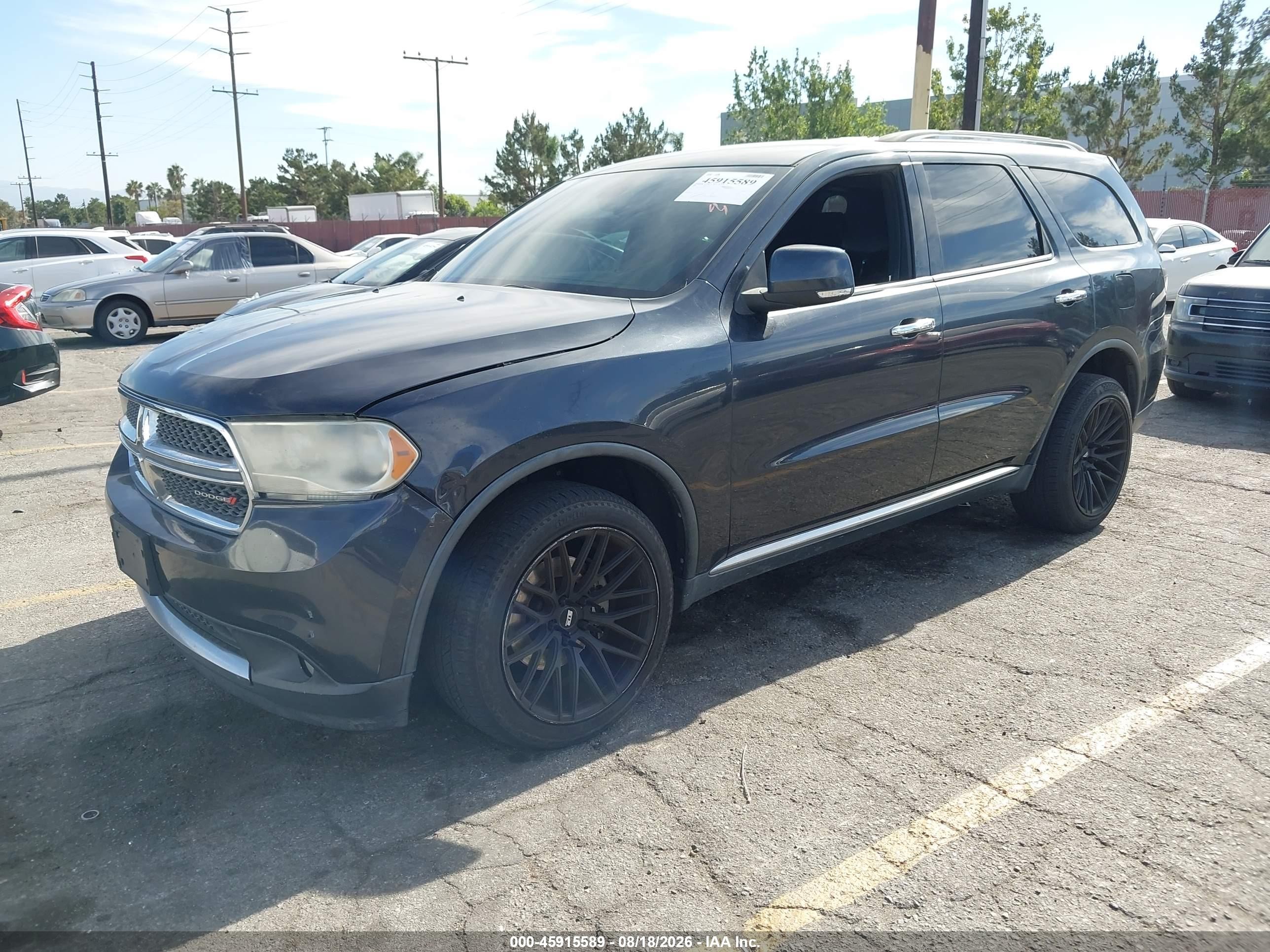 2013 Dodge Durango Crew Black vin: 1C4RDHDG6DC617411