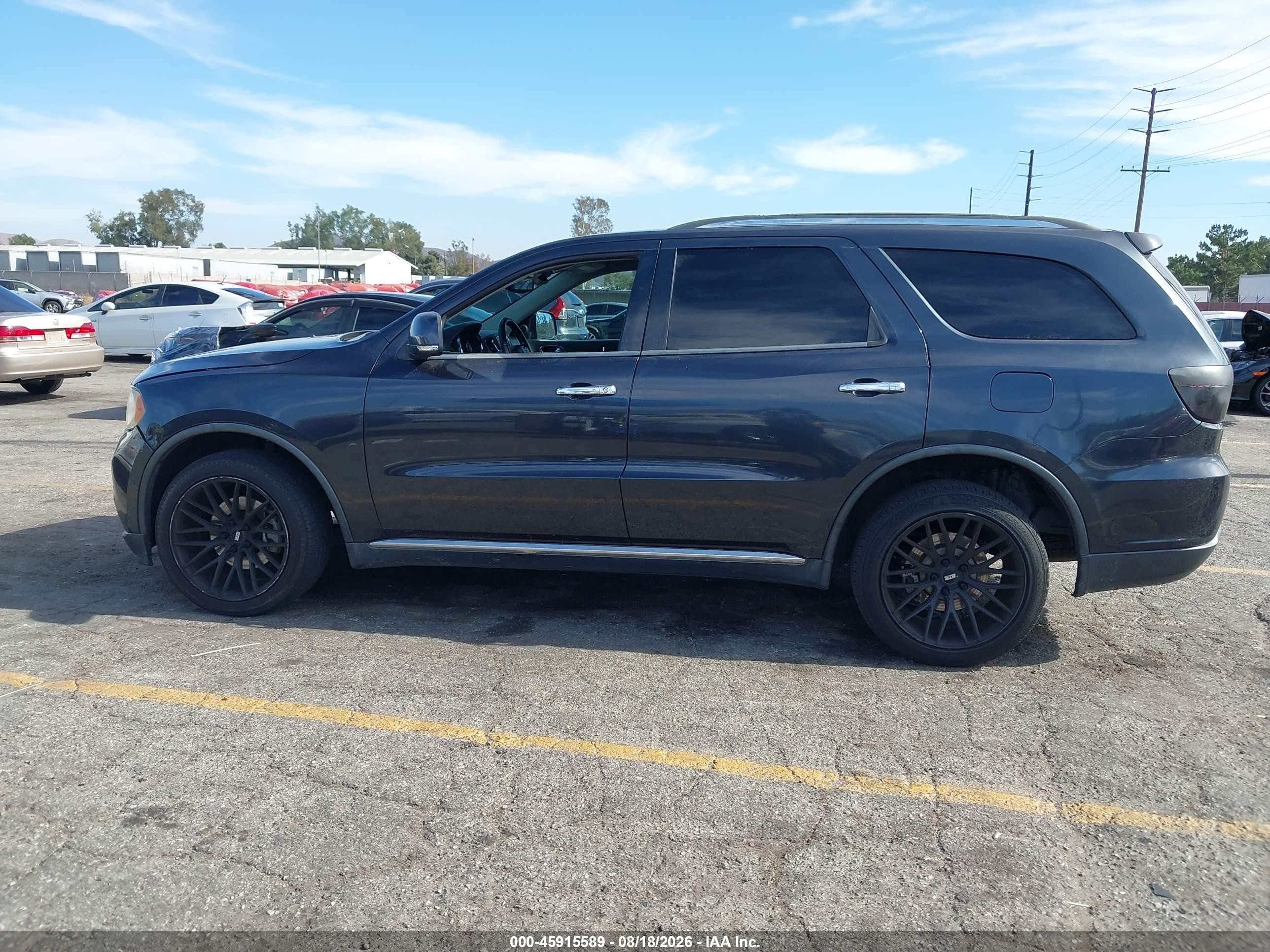 2013 Dodge Durango Crew Black vin: 1C4RDHDG6DC617411