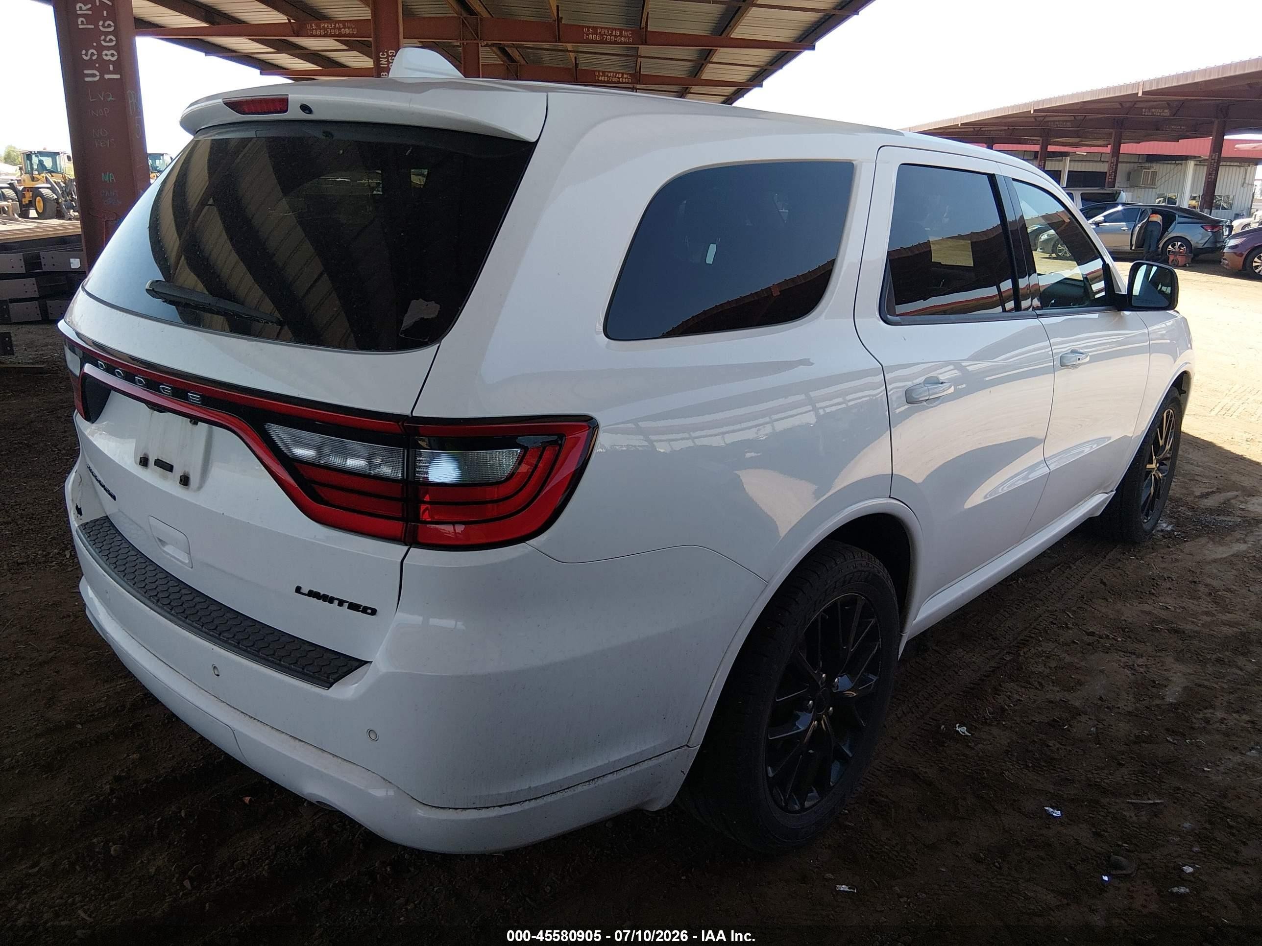 2015 Dodge Durango Limited White vin: 1C4RDHDG6FC709198