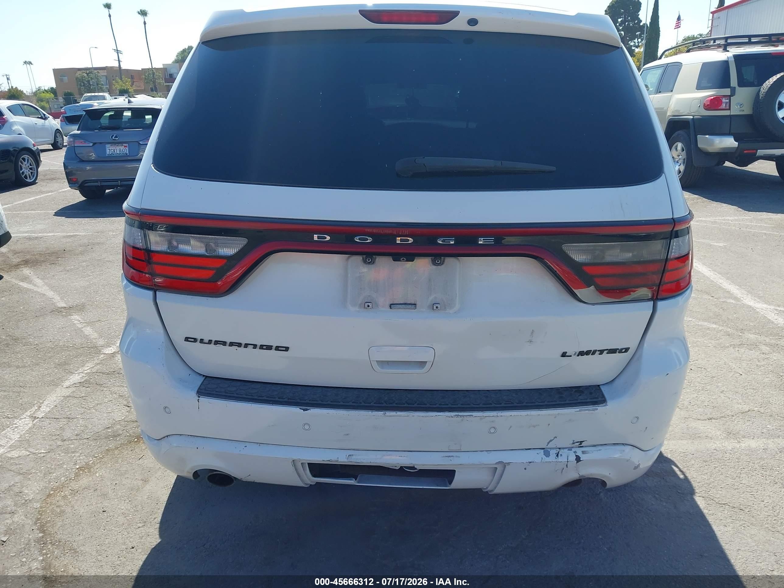 2015 Dodge Durango Limited White vin: 1C4RDHDG6FC729189