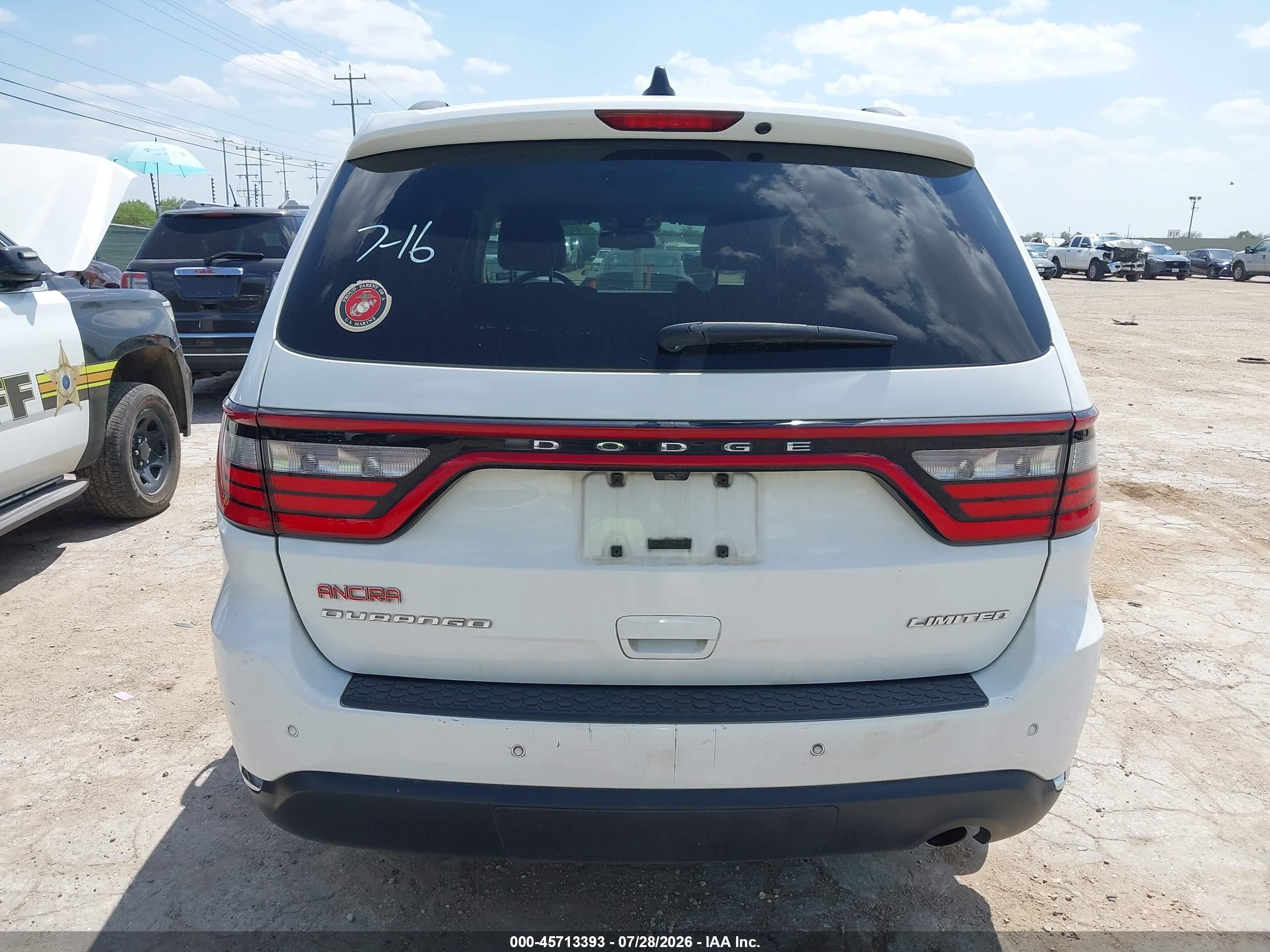 2014 Dodge Durango Limited Белый vin: 1C4RDHDG7EC598675