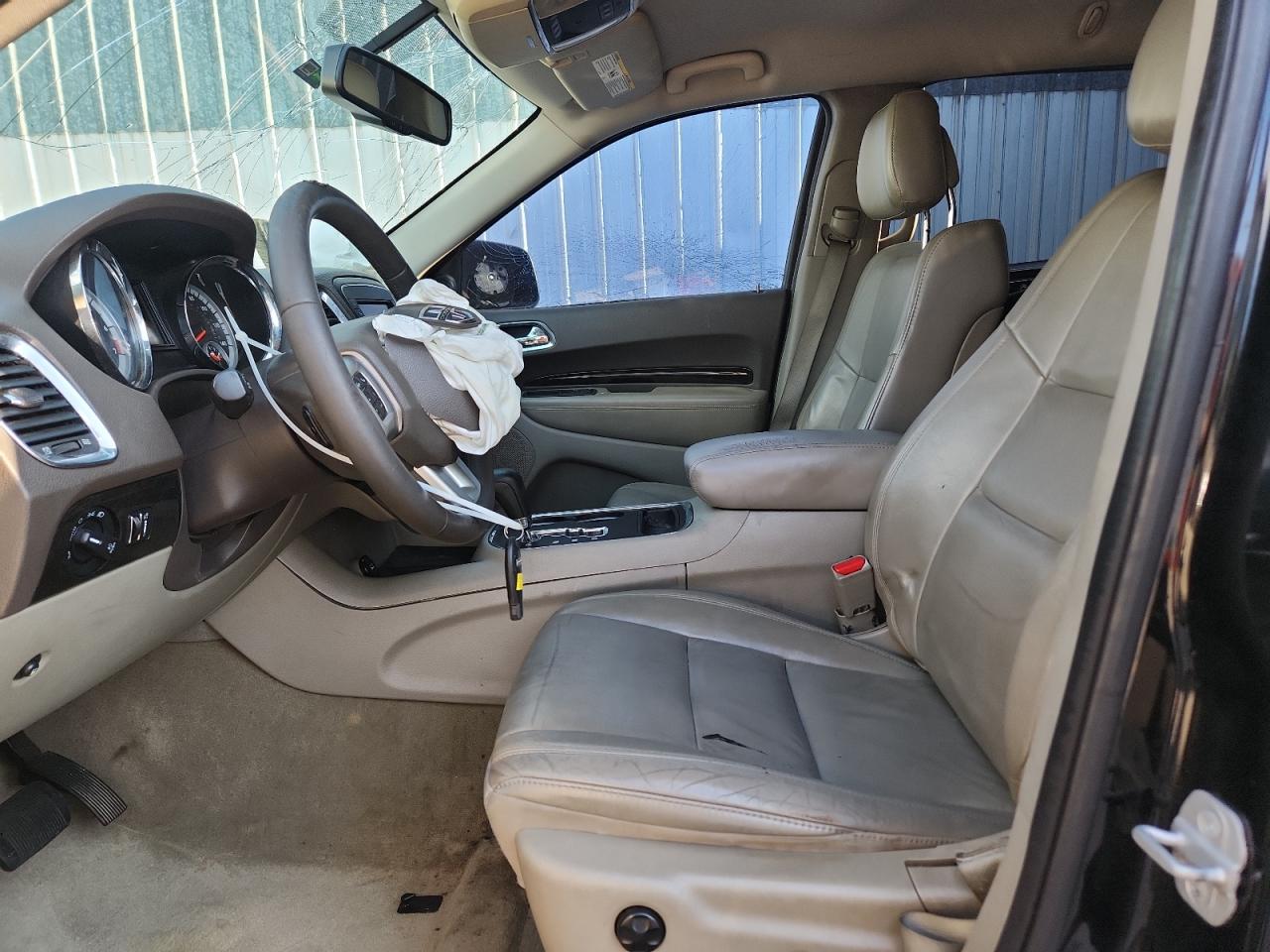2013 Dodge Durango Crew Черный vin: 1C4RDHDG8DC530108 Damage: Left Front Seat, Torn, 6 To 7 Inches
