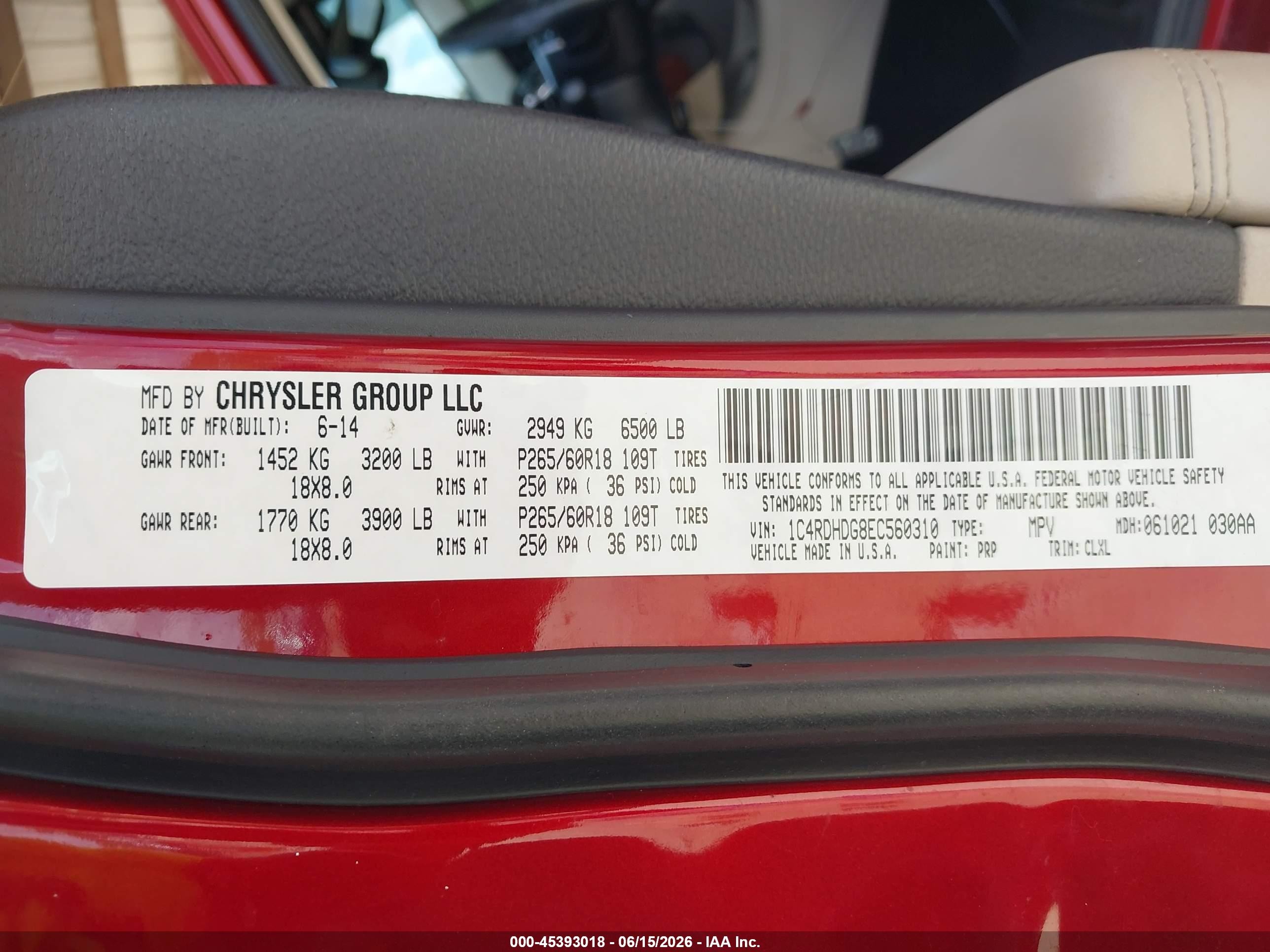 2014 Dodge Durango Limited Красный vin: 1C4RDHDG8EC560310