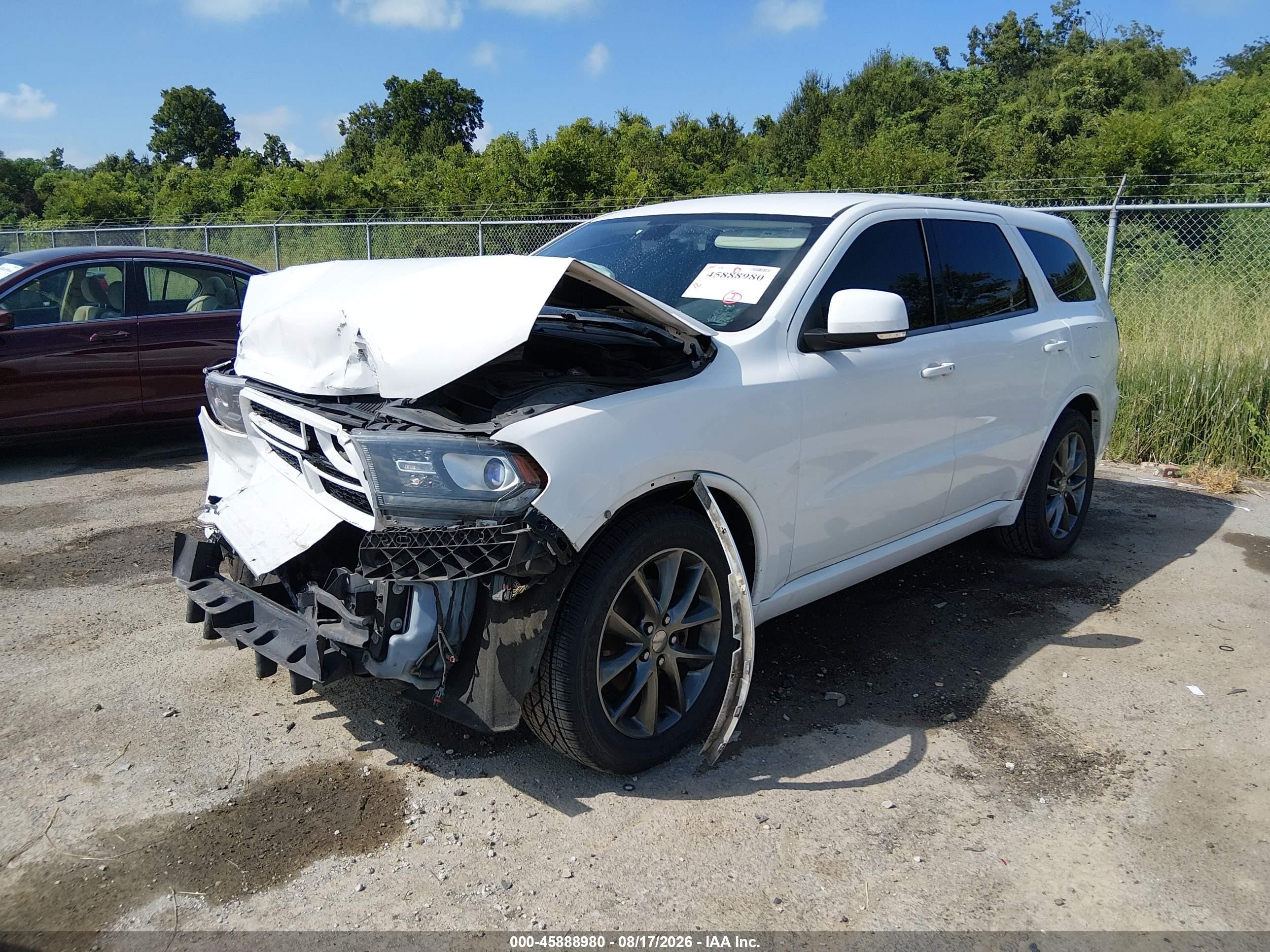 2017 Dodge Durango Gt Rwd White vin: 1C4RDHDG8HC796637