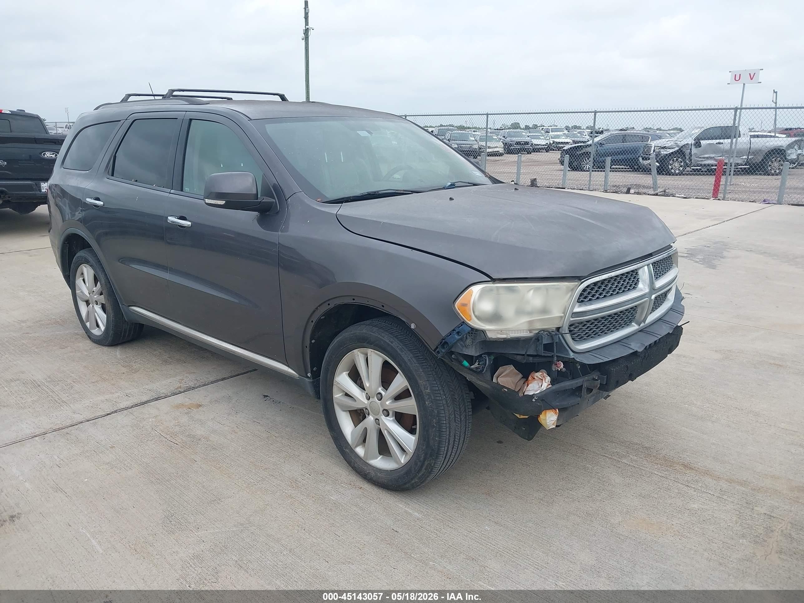 2013 Dodge Durango Crew Gray vin: 1C4RDHDG9DC680230
