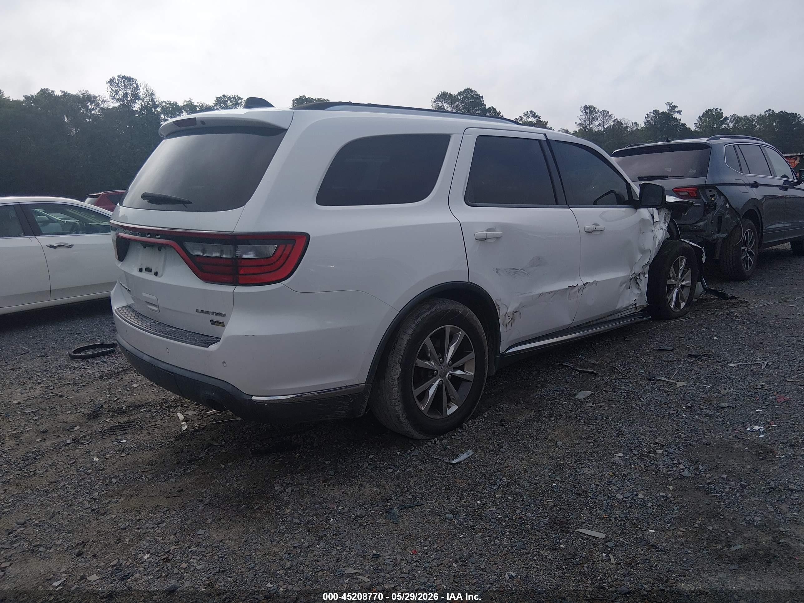 2015 Dodge Durango Limited White vin: 1C4RDHDG9FC784316