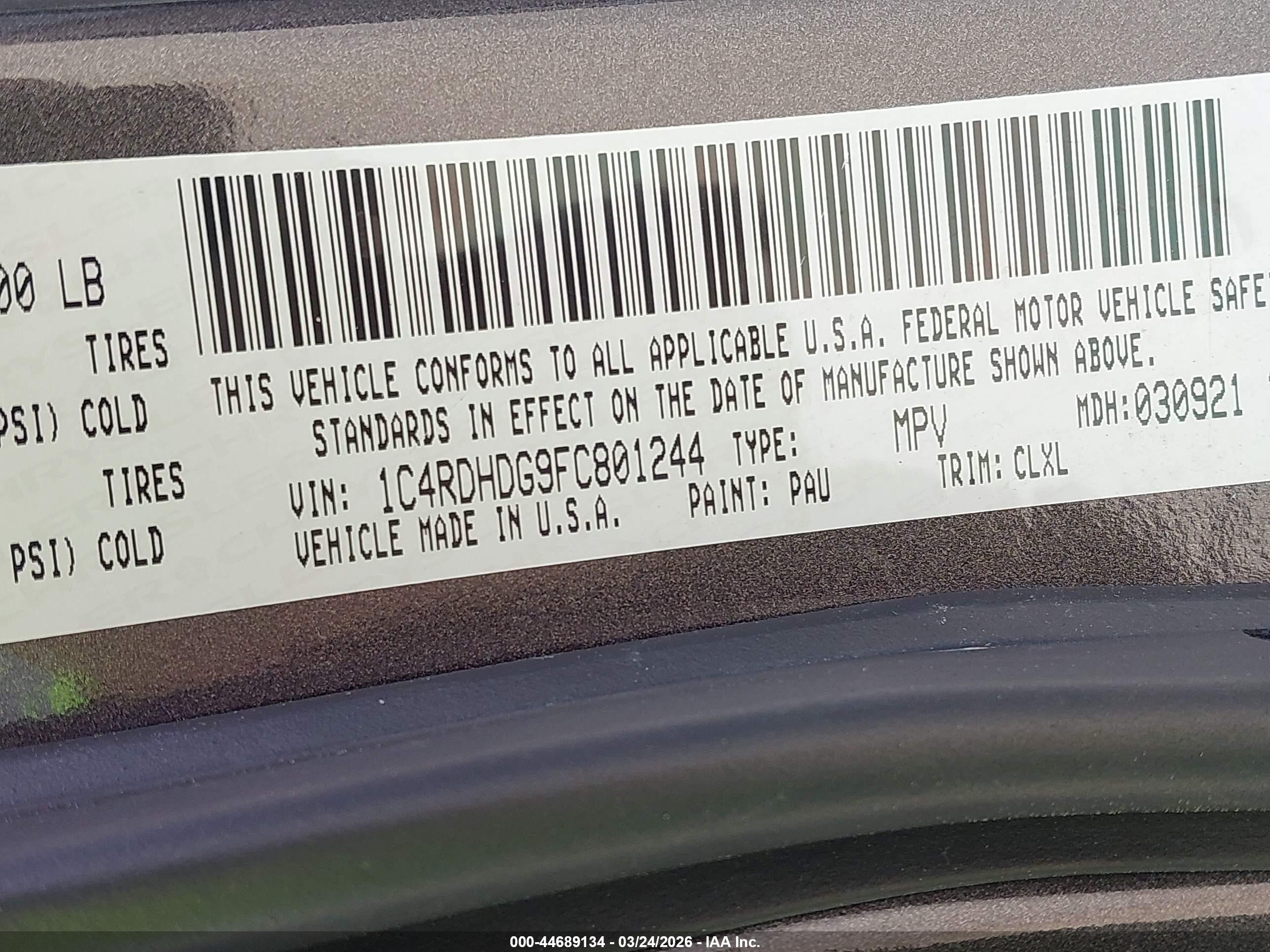 2015 Dodge Durango Limited Gray vin: 1C4RDHDG9FC801244