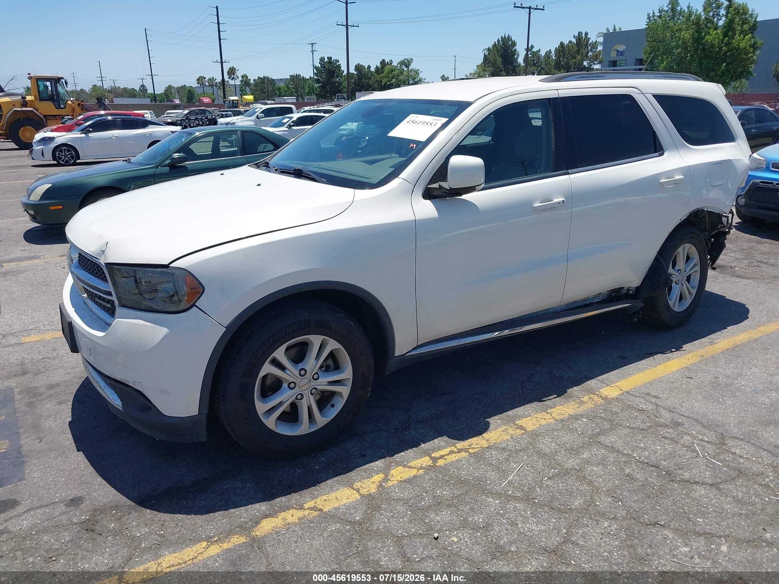 2012 Dodge Durango Crew White vin: 1C4RDHDGXCC182777