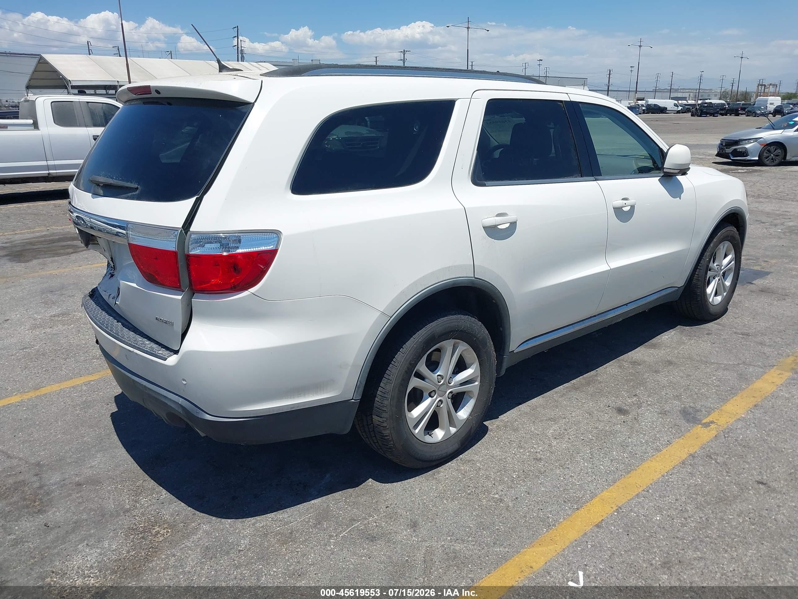 2012 Dodge Durango Crew White vin: 1C4RDHDGXCC182777